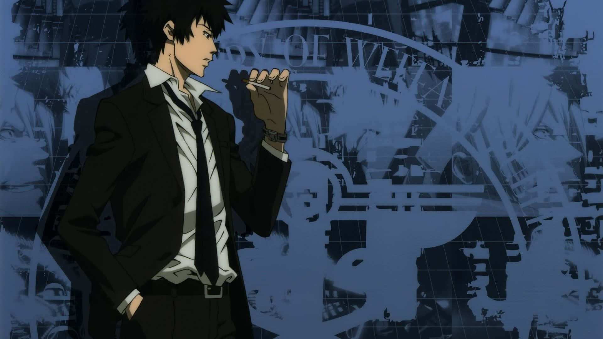 Shinya Kogami, dystopian world, suit, Full HD Desktop Wallpaper