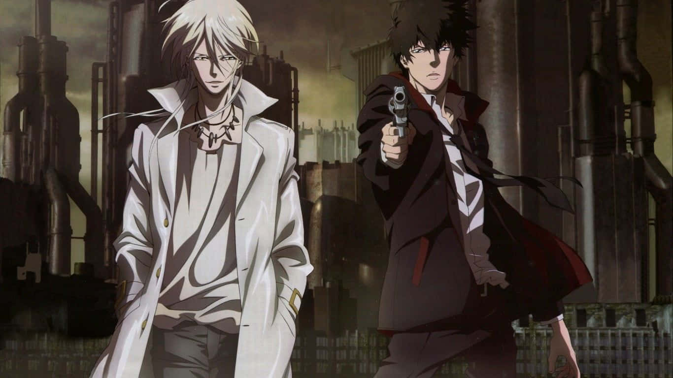 Shinya Kogami, 1366 x 768, handgun, HD Desktop Wallpaper