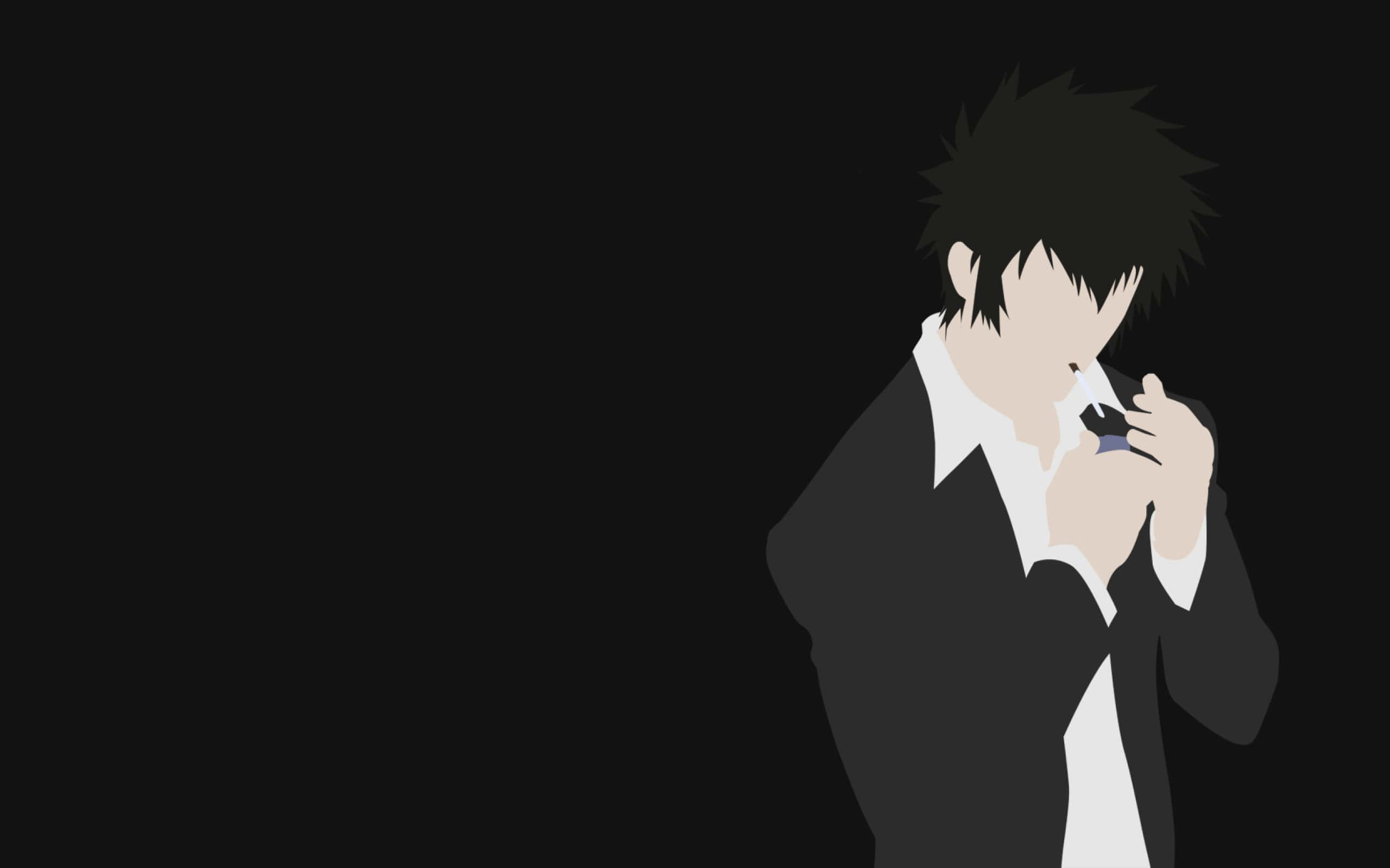 Shinya Kogami, black suit, white shirt, 2K Desktop Wallpaper