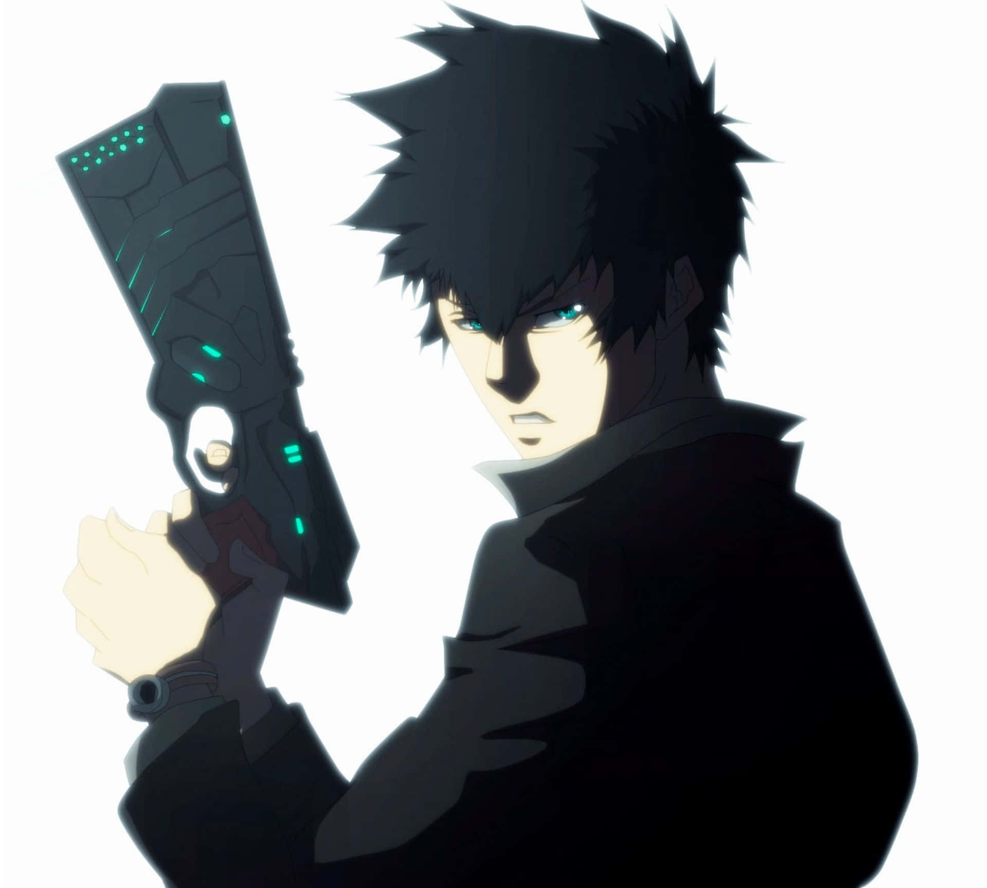 Shinya Kogami, spiky-haired anime man, dark coat, Full HD Desktop Wallpaper