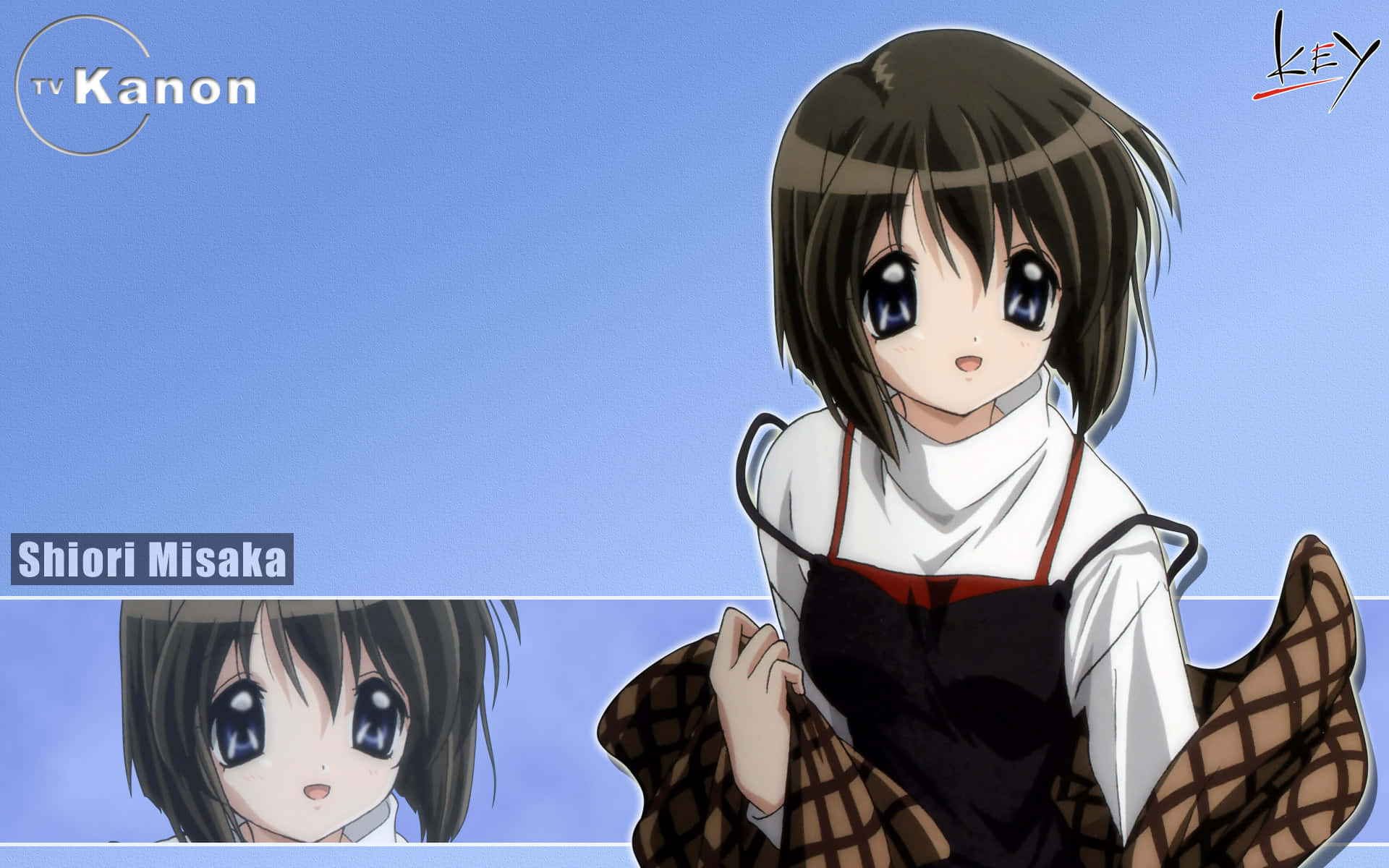 Shiori Misaka, dark hair, large blue eyes, Full HD Desktop Wallpaper