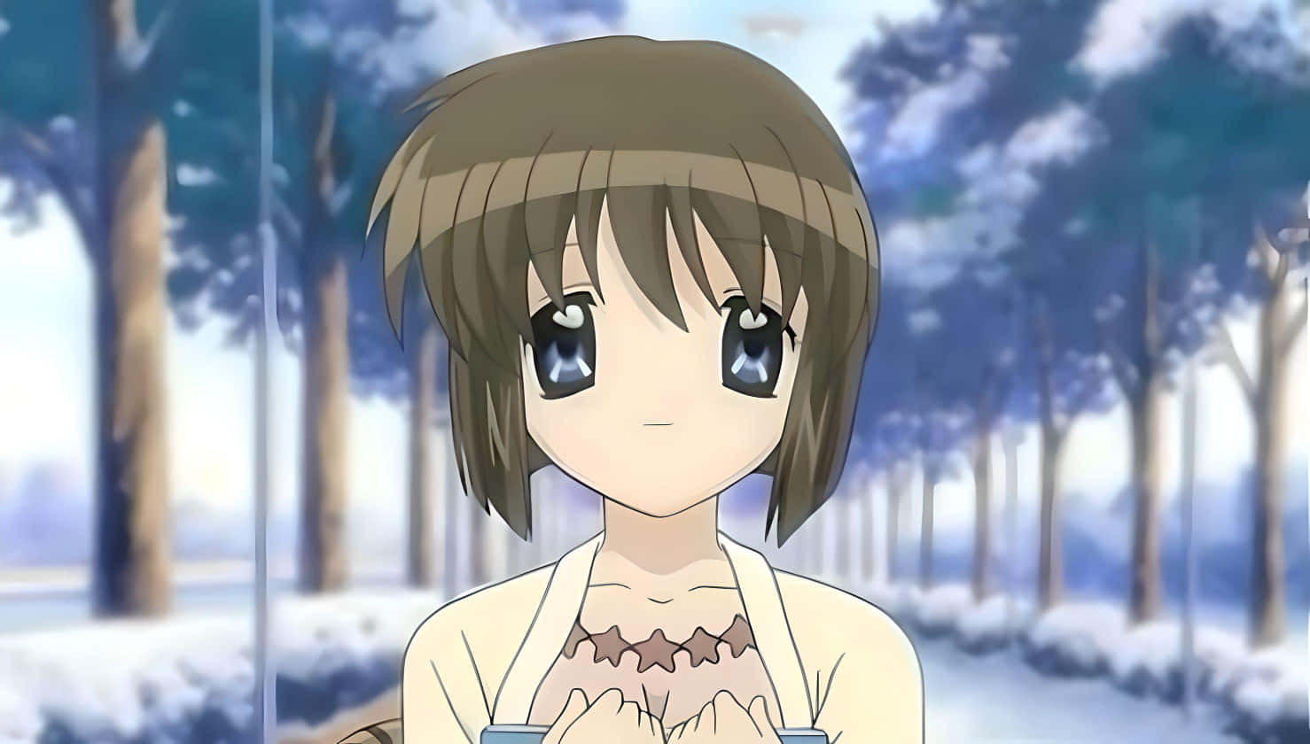 Shiori Misaka, brown hair, blue eyes, HD Desktop Wallpaper