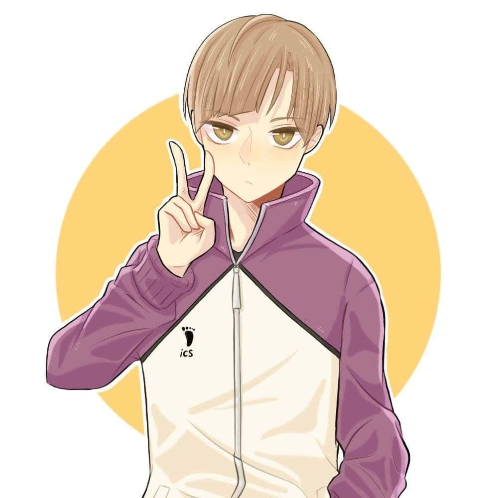 Shirabu Kenjirou, purple and cream jacket, golden eyes, SD Desktop Wallpaper