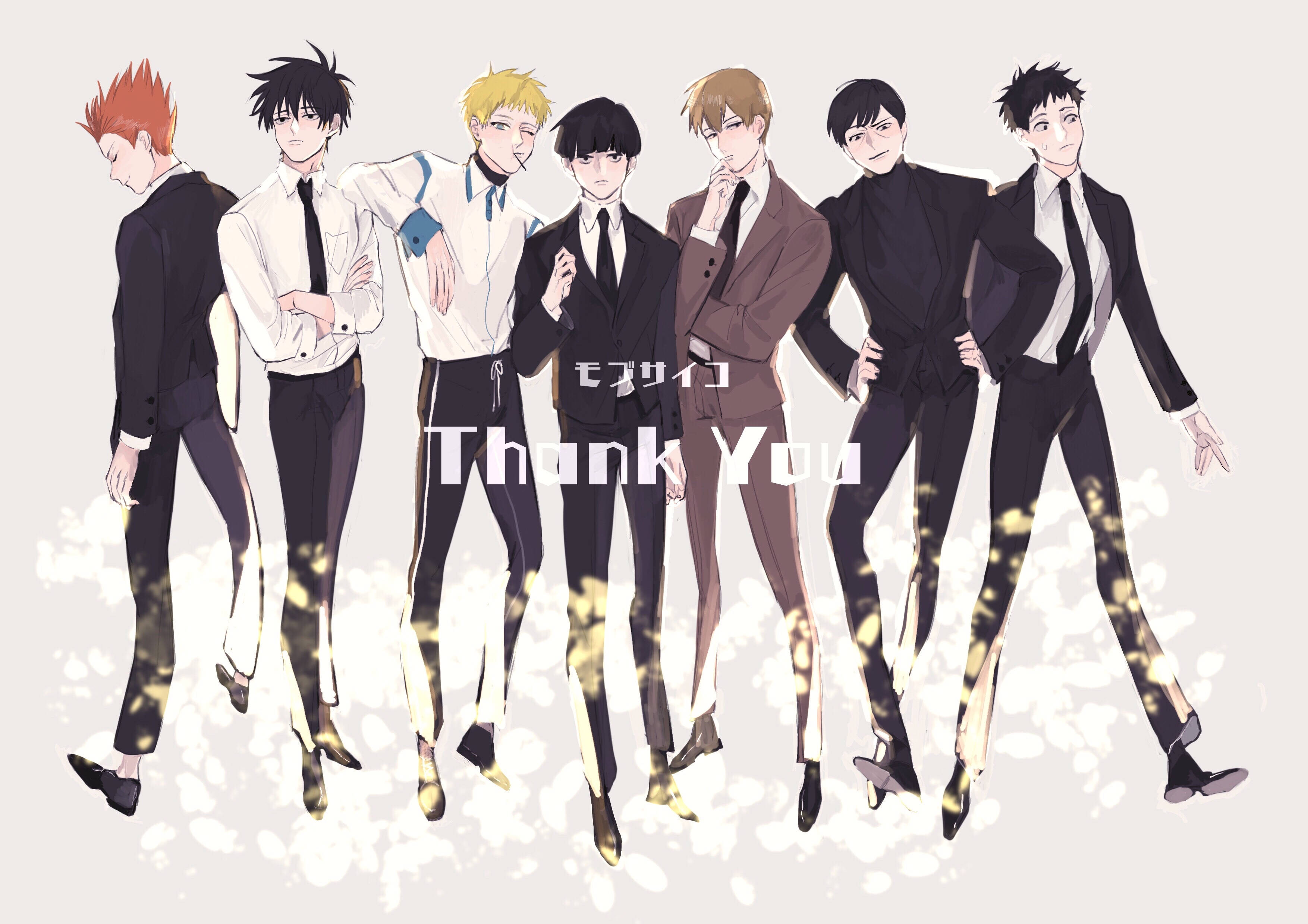 Shiratorizawa, black pants, golden sparkles, 2K Desktop Wallpaper