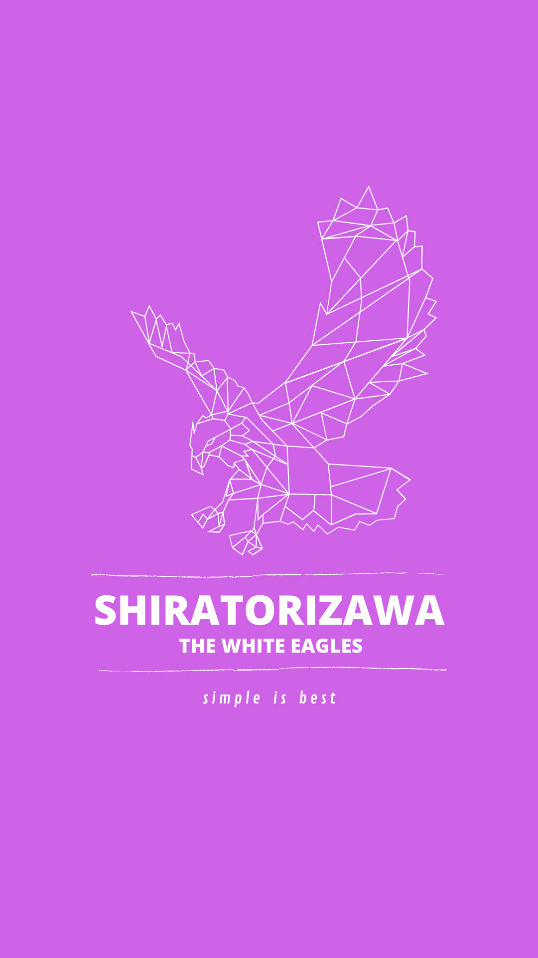 Shiratorizawa, white eagle silhouette, purple background, Full HD Phone Wallpaper