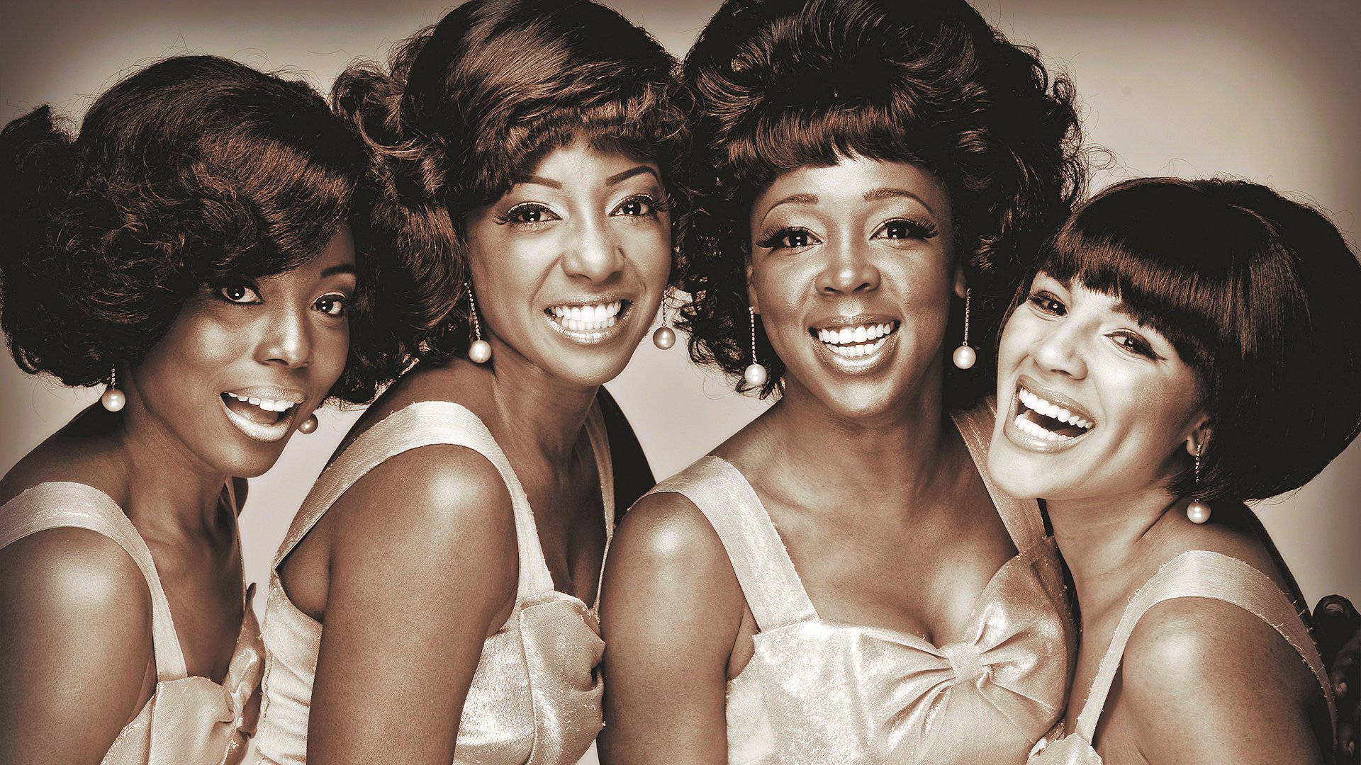 The Shirelles, 1960s hairstyles, pearl earrings, Full HD Desktop Wallpaper