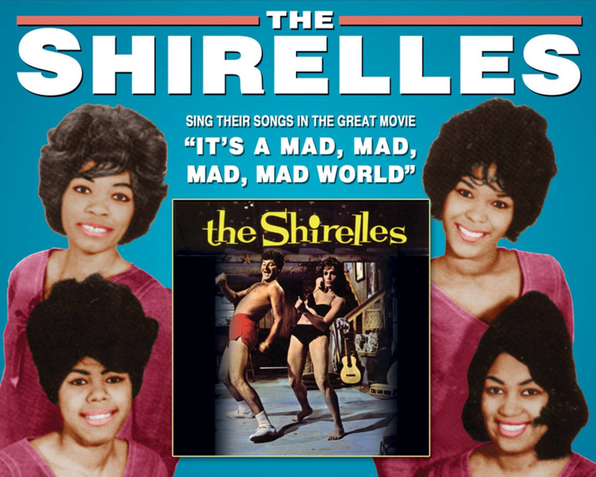 The Shirelles, pink tops, teal background, SD Desktop Wallpaper