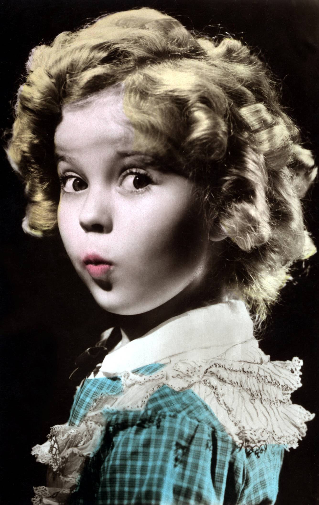 Shirley Temple, black setting, vintage portrait, Full HD Phone Wallpaper