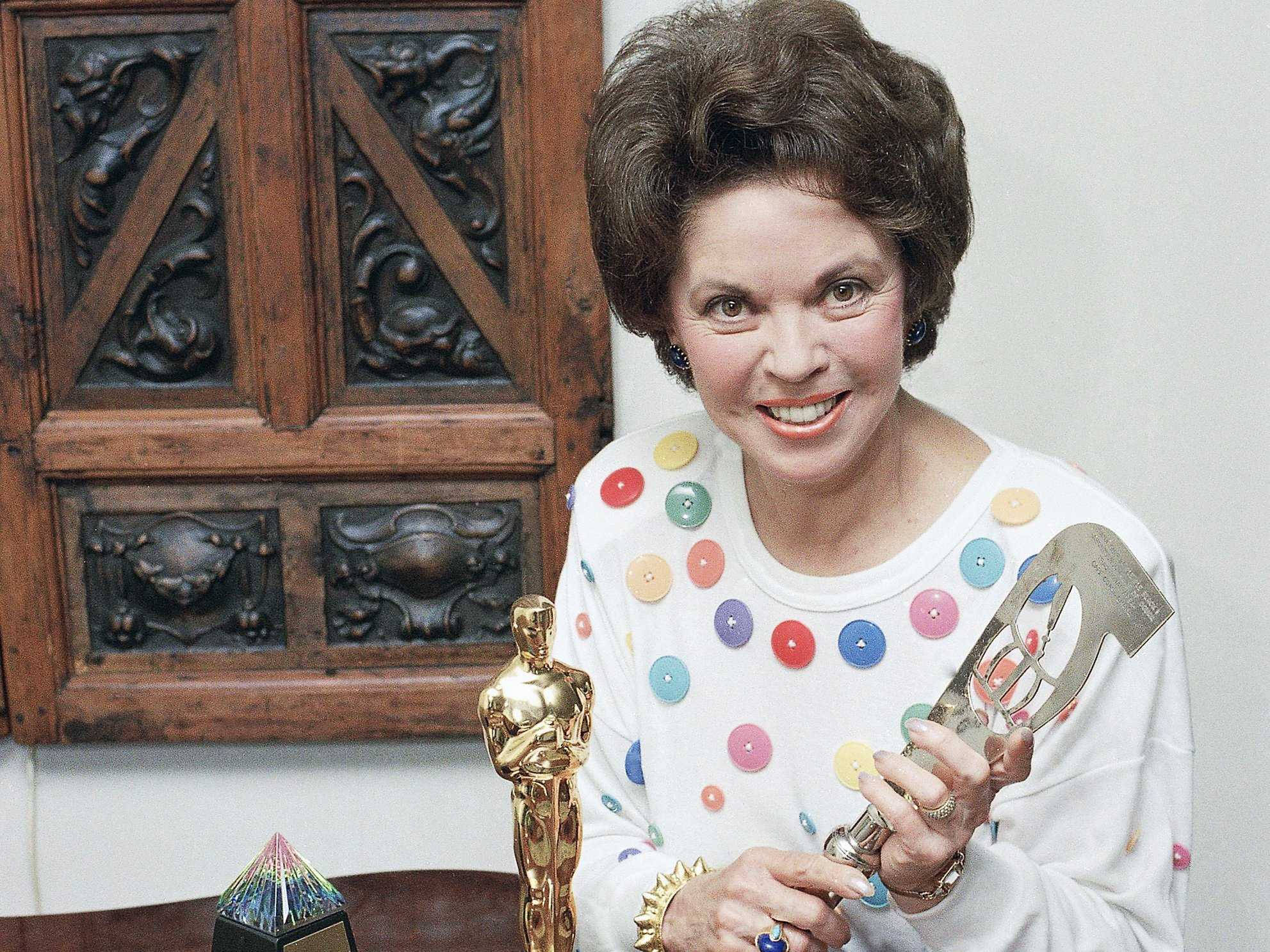 Shirley Temple, Remarkable Awards, colorful button sweater, Full HD Desktop Wallpaper