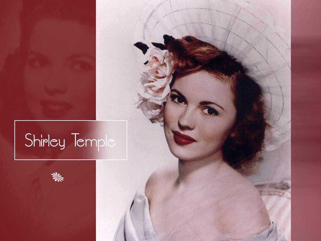 Shirley Temple, white hat with flower, red lipstick, SD Desktop Wallpaper