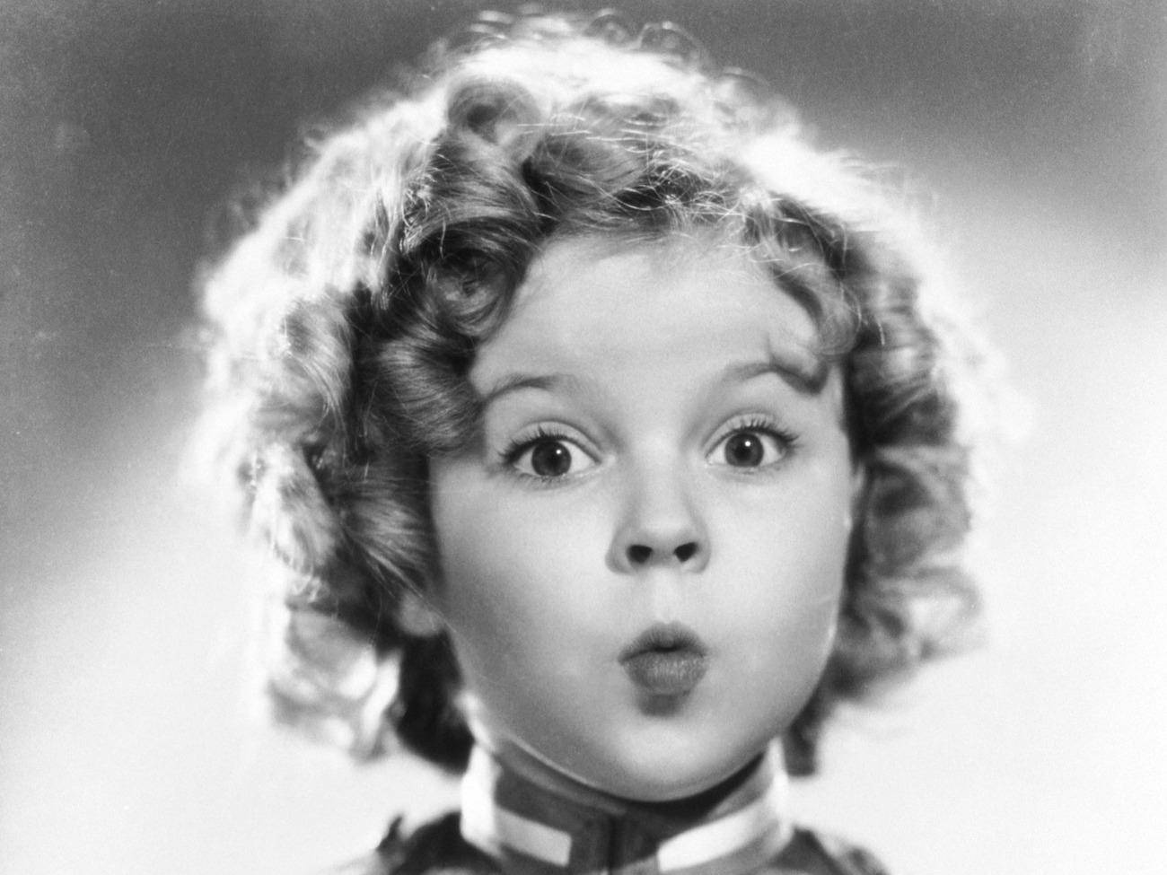 Shirley Temple, curly hair, vintage black and white portrait, HD Desktop Wallpaper