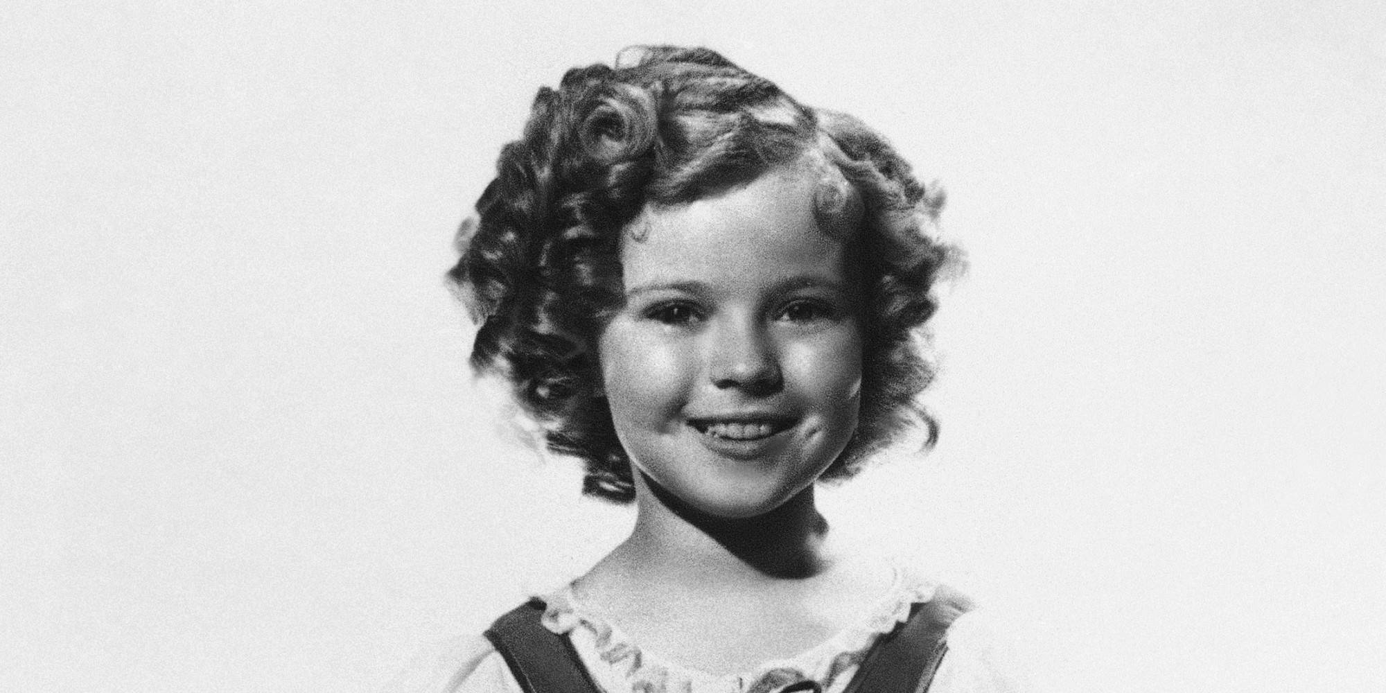 Shirley Temple, vintage black and white portrait, curly hair, Full HD Desktop Wallpaper