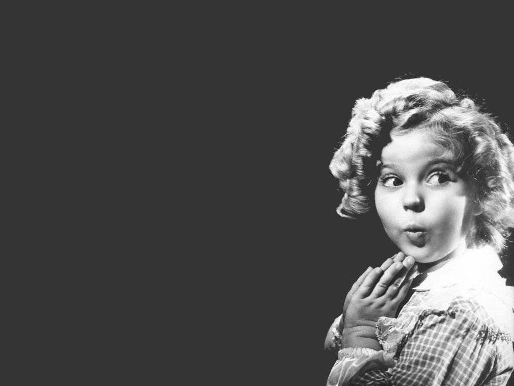 Shirley Temple, greyscale, minimalist, SD Desktop Wallpaper
