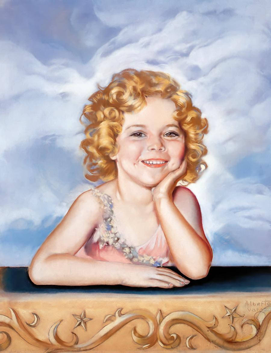 Shirley Temple, curly-haired child, pink dress, SD Phone Wallpaper