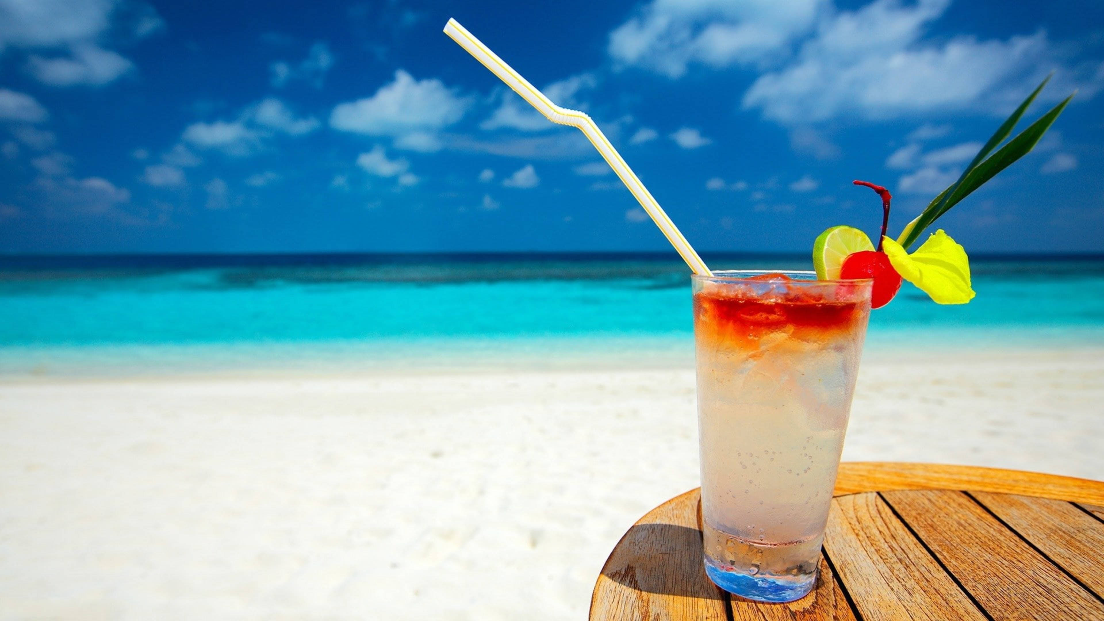 Shirley Temple, tropical drink, straw, 4K Desktop Wallpaper