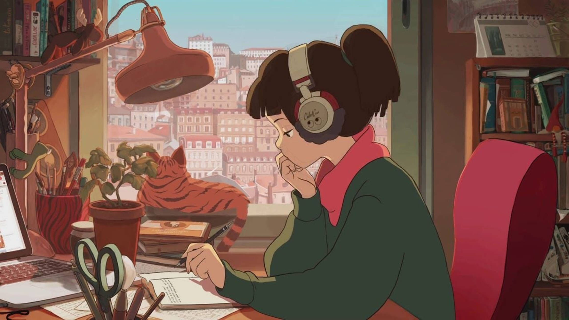 Shizuku, Ghibli, lo fi anime, Full HD Desktop Wallpaper