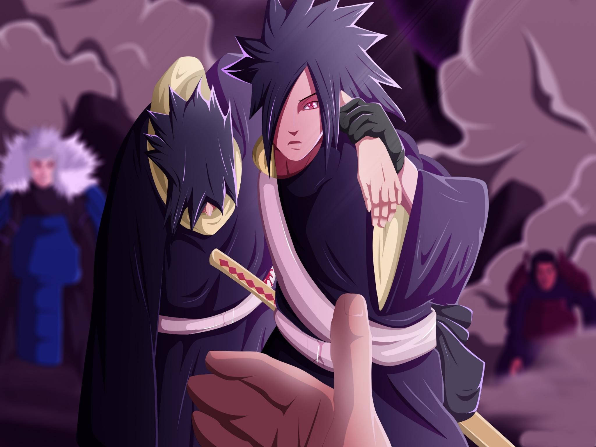 Shisui Uchiha, hidden leaf village, stormy purple sky, Full HD Desktop Wallpaper