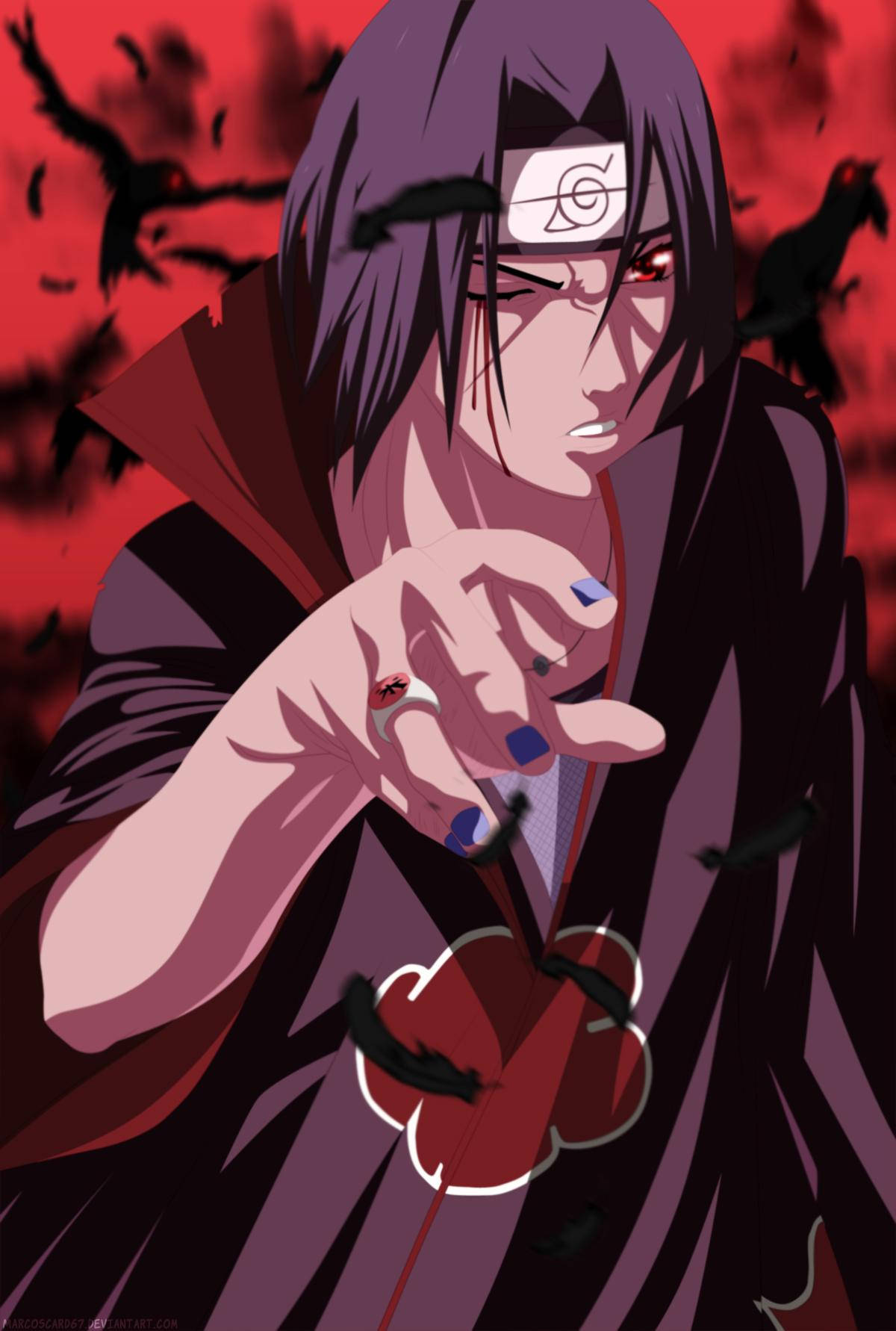 Shisui Uchiha, purple hair, red eyes, HD Phone Wallpaper