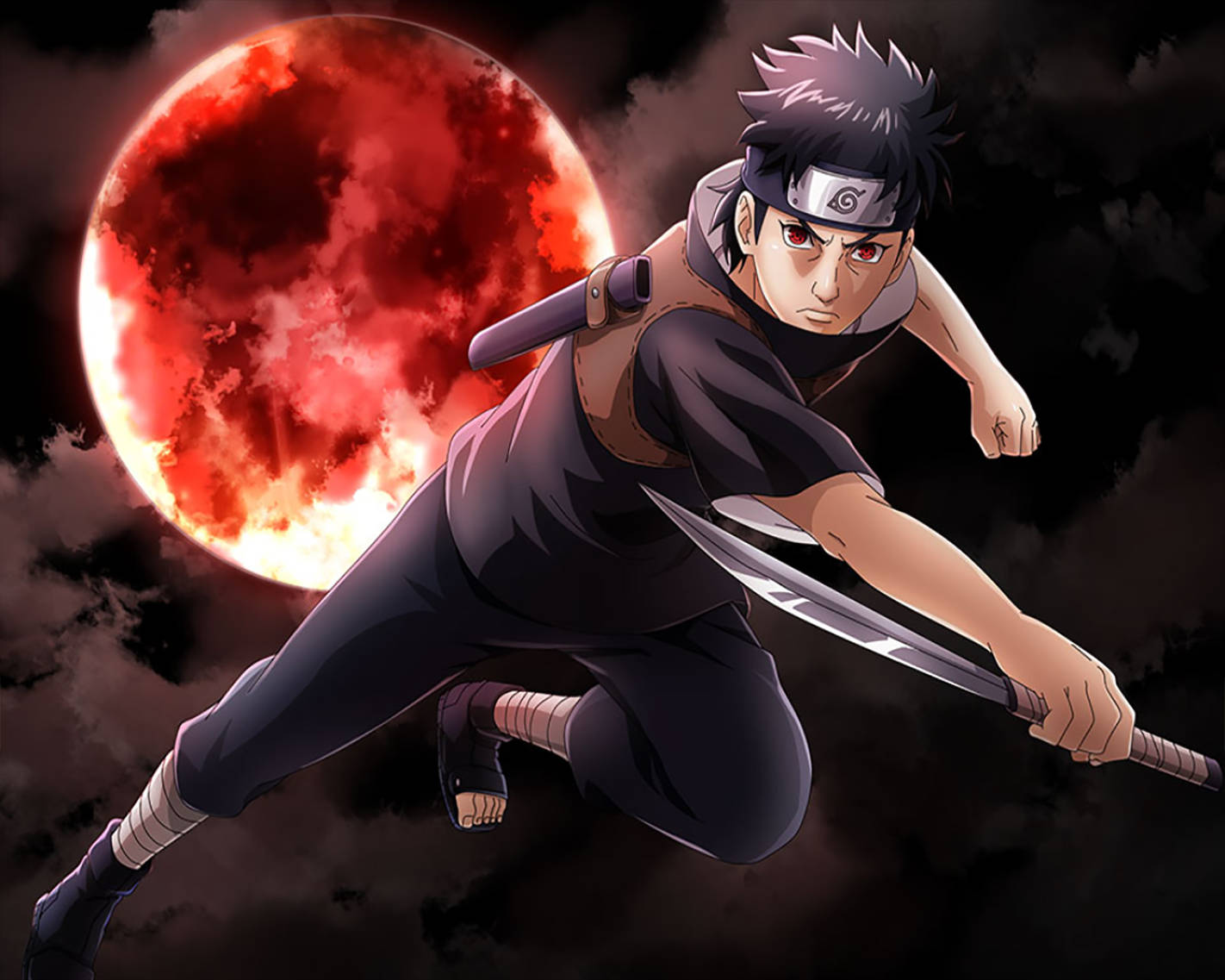 Shisui, bloody moon, blood-red moon, HD Desktop Wallpaper