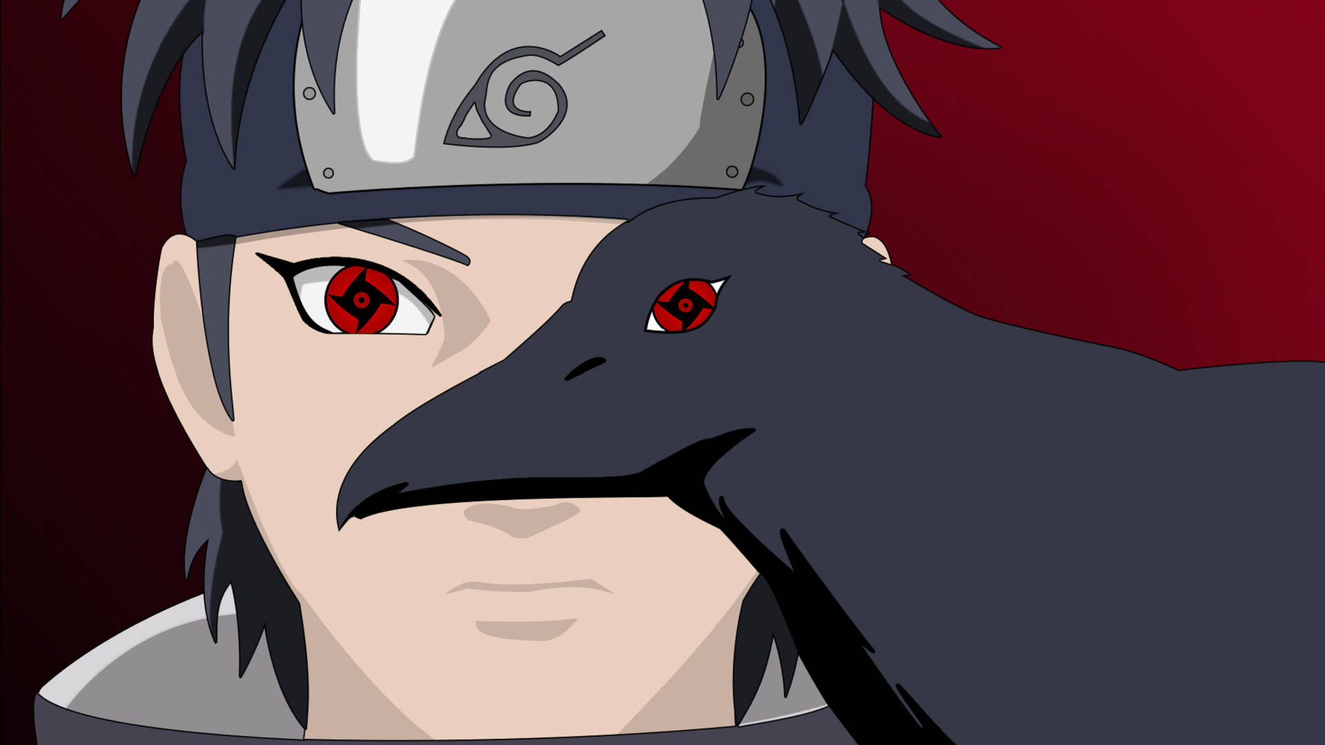 Shisui, crow, red eyes, Full HD Desktop Wallpaper