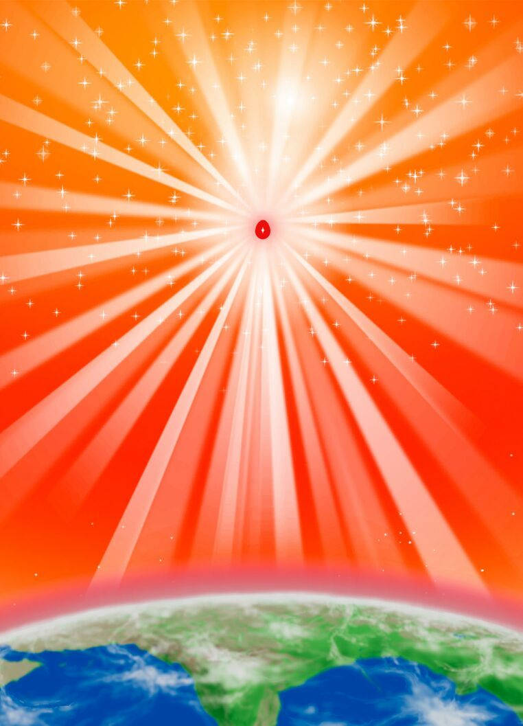 Shiv Baba, Earth, red sunburst, SD Phone Wallpaper
