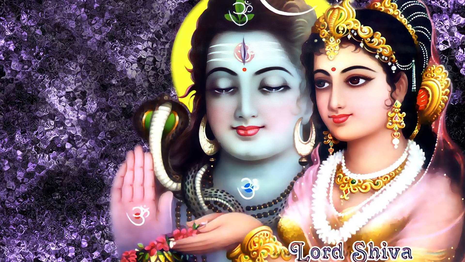 Shiv Parvati, divine harmony, ornate jewelry, Full HD Desktop Wallpaper