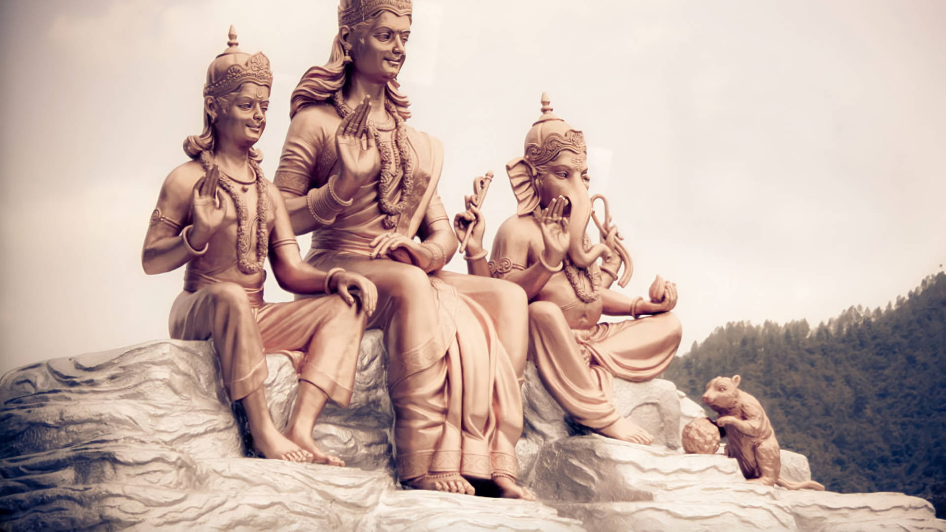 Shiv Parvati, bronze statues, high definition, Full HD Desktop Wallpaper