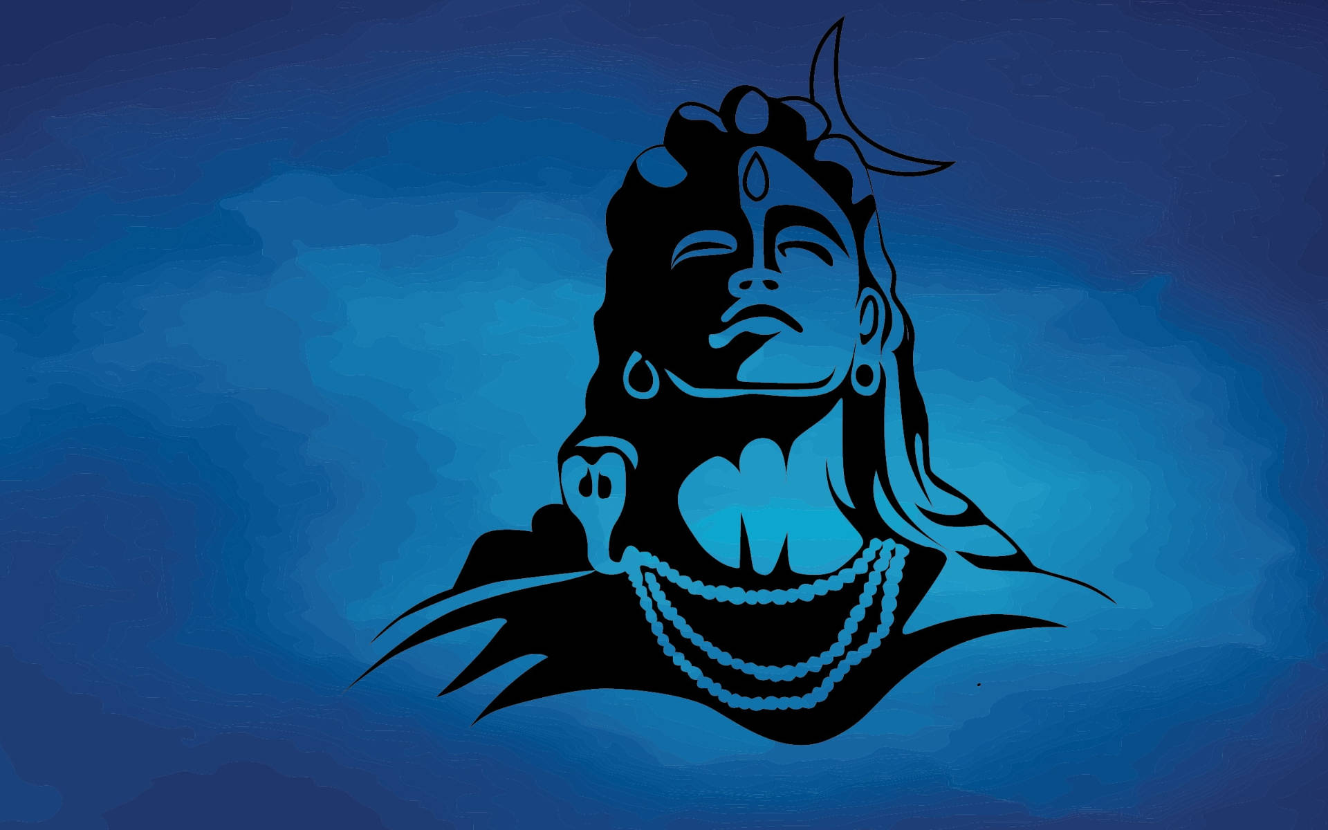 Shiv Shankar, silhouette, crescent moon, Full HD Desktop Wallpaper