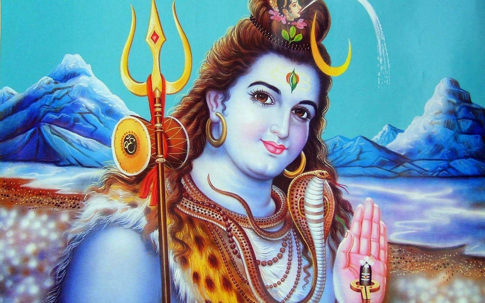 Shiv Shankar, blue skin, trident, HD Desktop Wallpaper