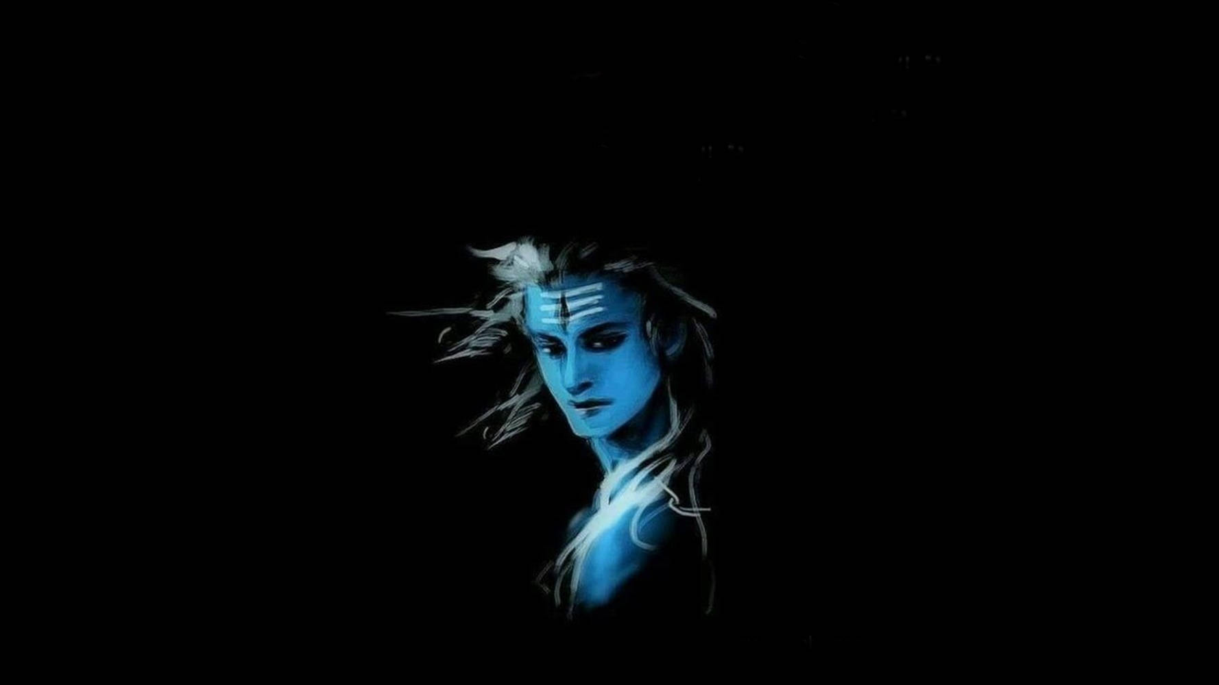 Shiv Tandav, blue-skinned, white markings, HD Desktop Wallpaper