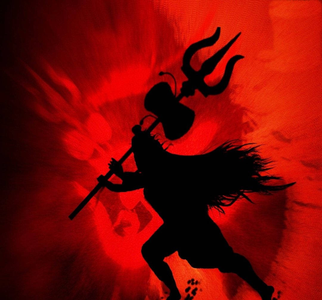 Shiv Tandav, silhouette, trident, SD Desktop Wallpaper
