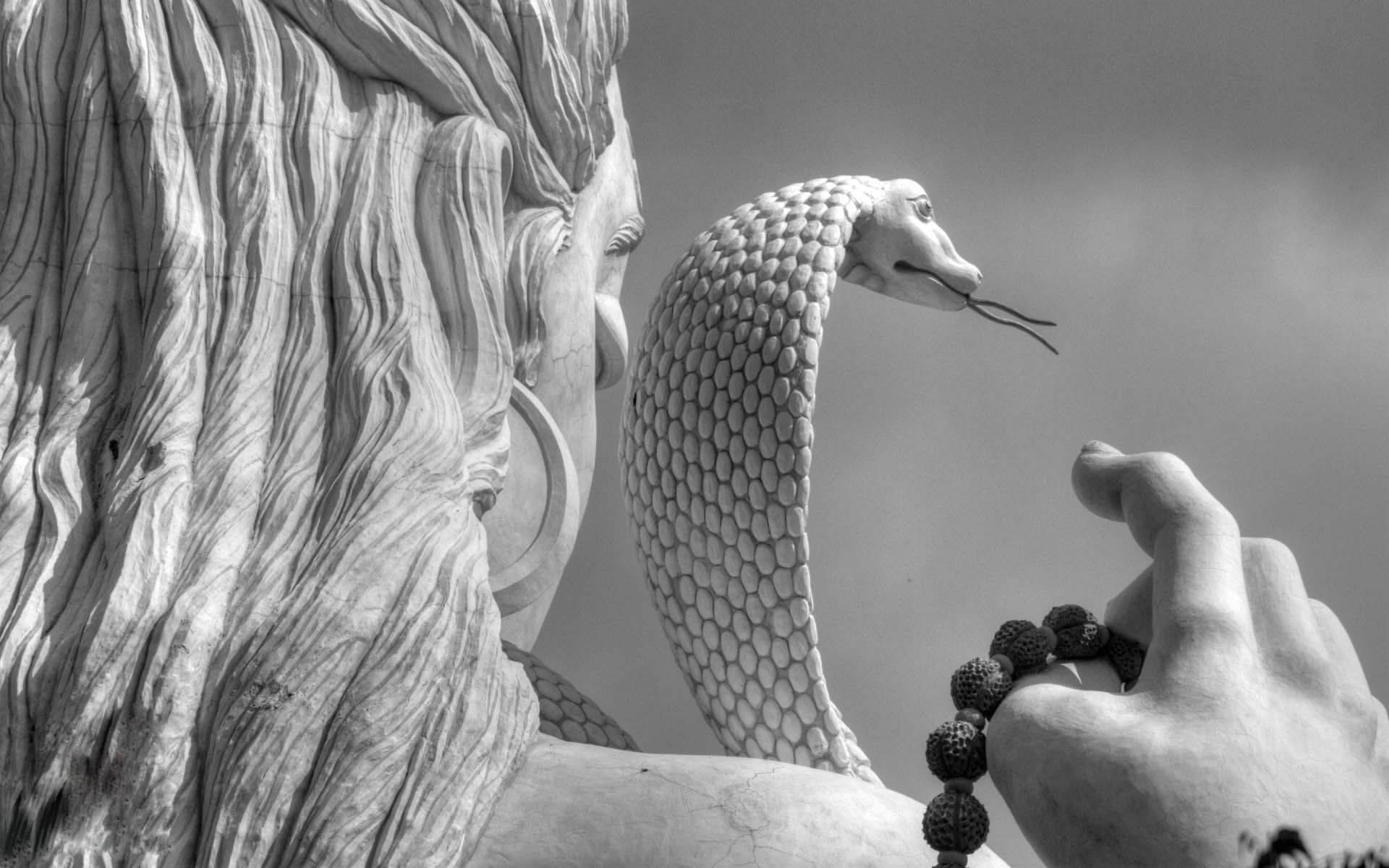 Shiv Tandav, white aesthetic, colossal statue, Full HD Desktop Wallpaper