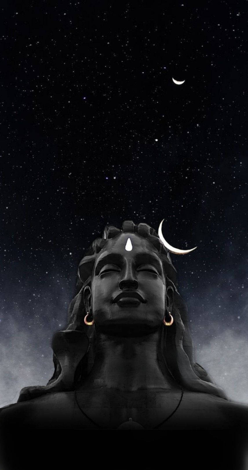 Shiva, stone statue, closed eyes, HD Phone Wallpaper
