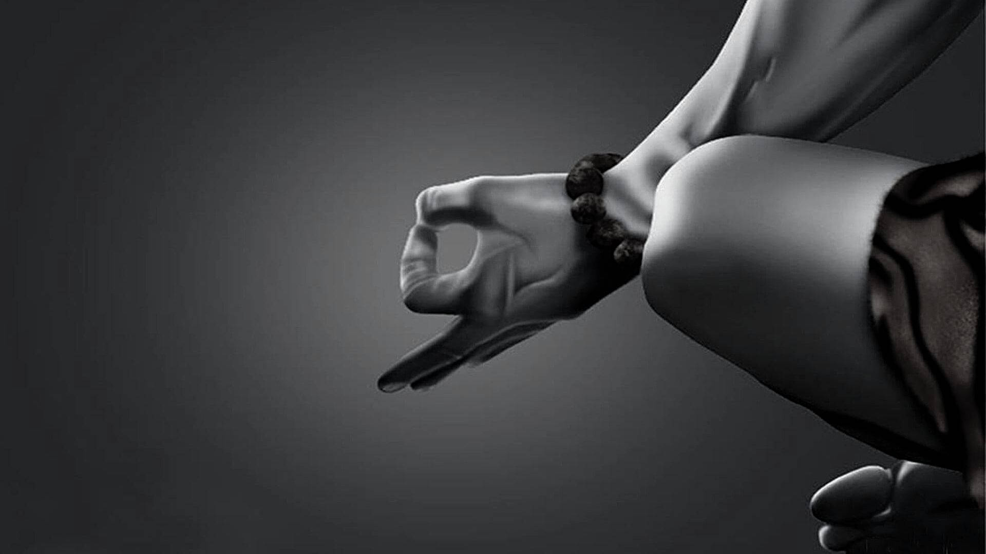 Dark Shiva, meditating fingers, spiritual mudra, Full HD Desktop Wallpaper