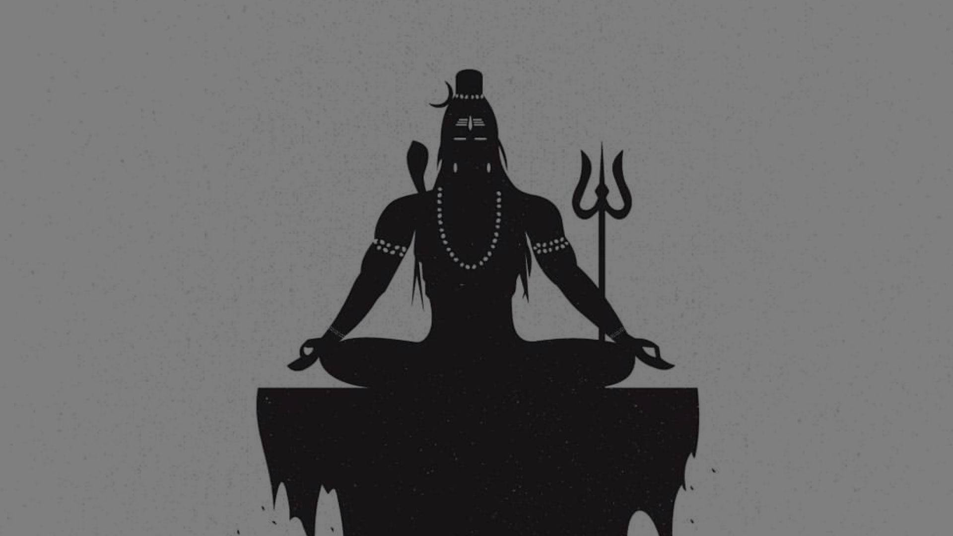 Shiva, meditative pose, jagged rock, Full HD Desktop Wallpaper