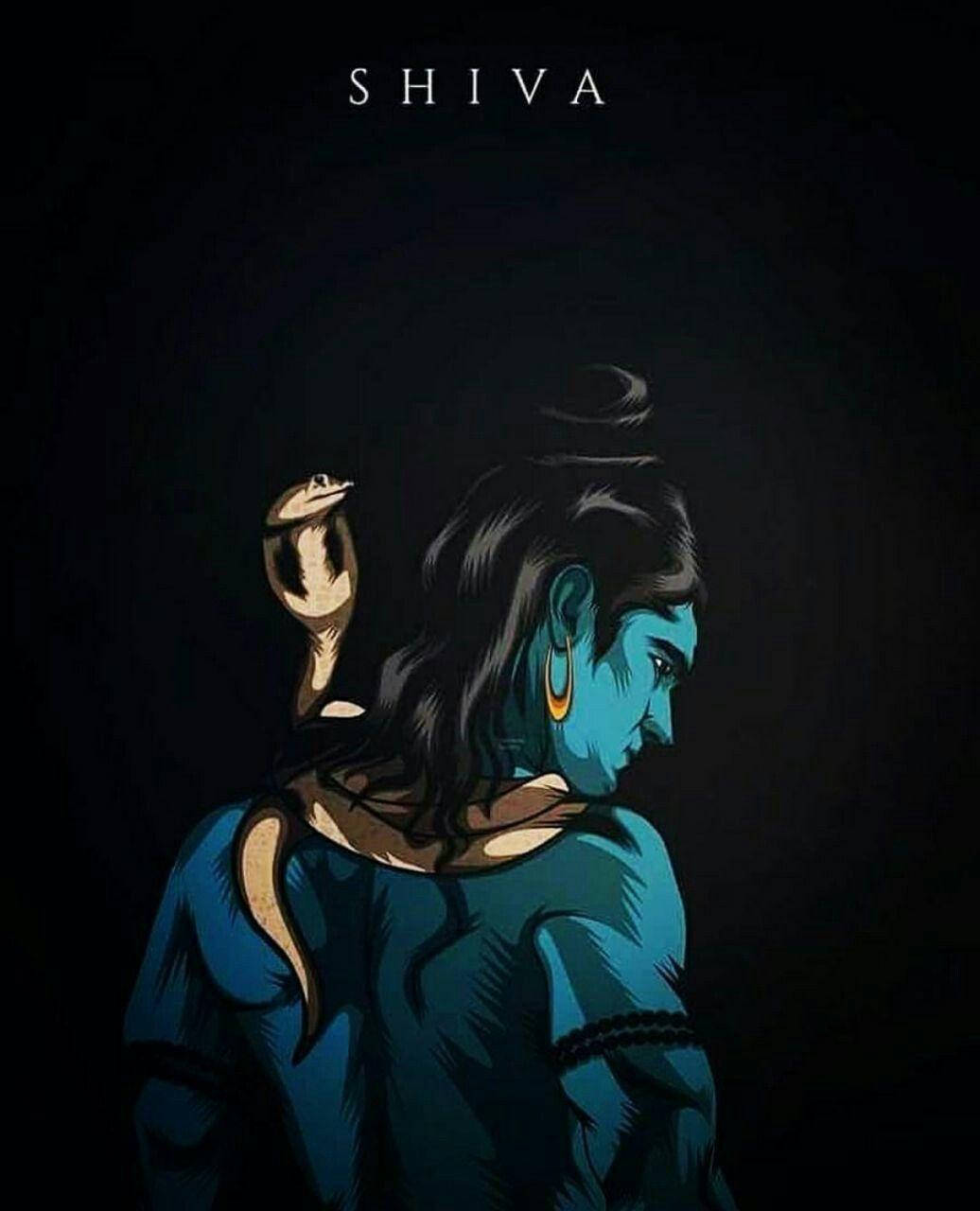 Shiva, blue-skinned, cobra coiled around neck, HD Phone Wallpaper