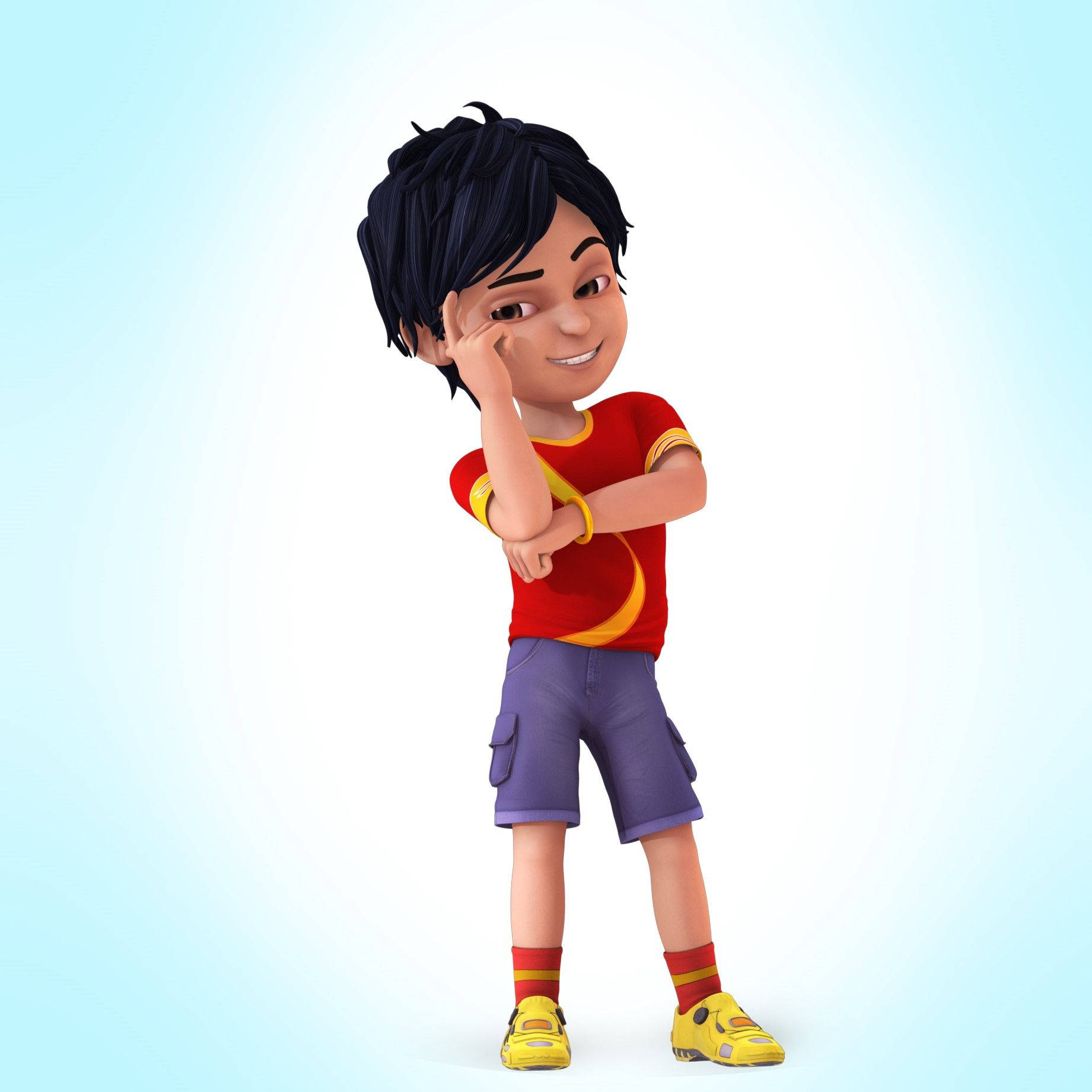 Shiva Cartoon, red shirt, purple shorts, HD Desktop Wallpaper