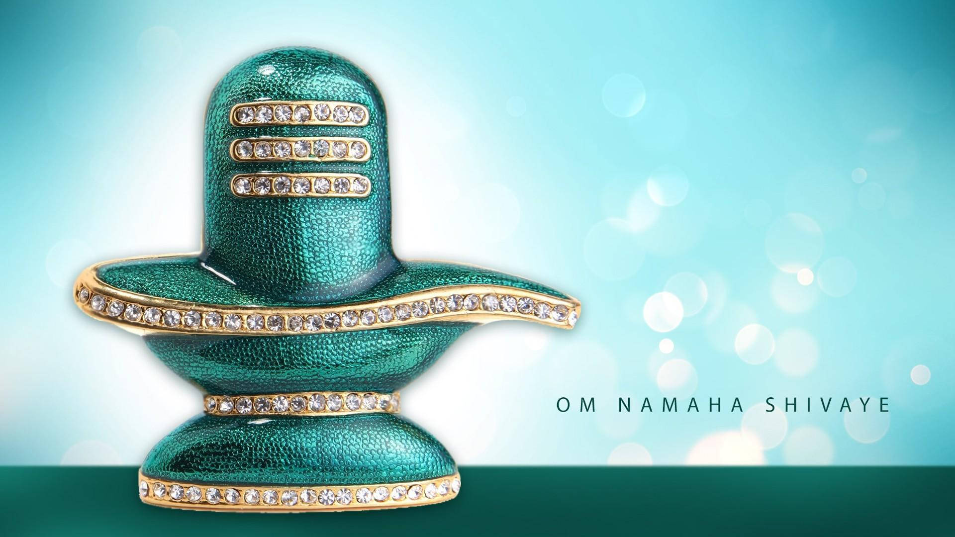 Shiva Lingam, green, gold, Full HD Desktop Wallpaper