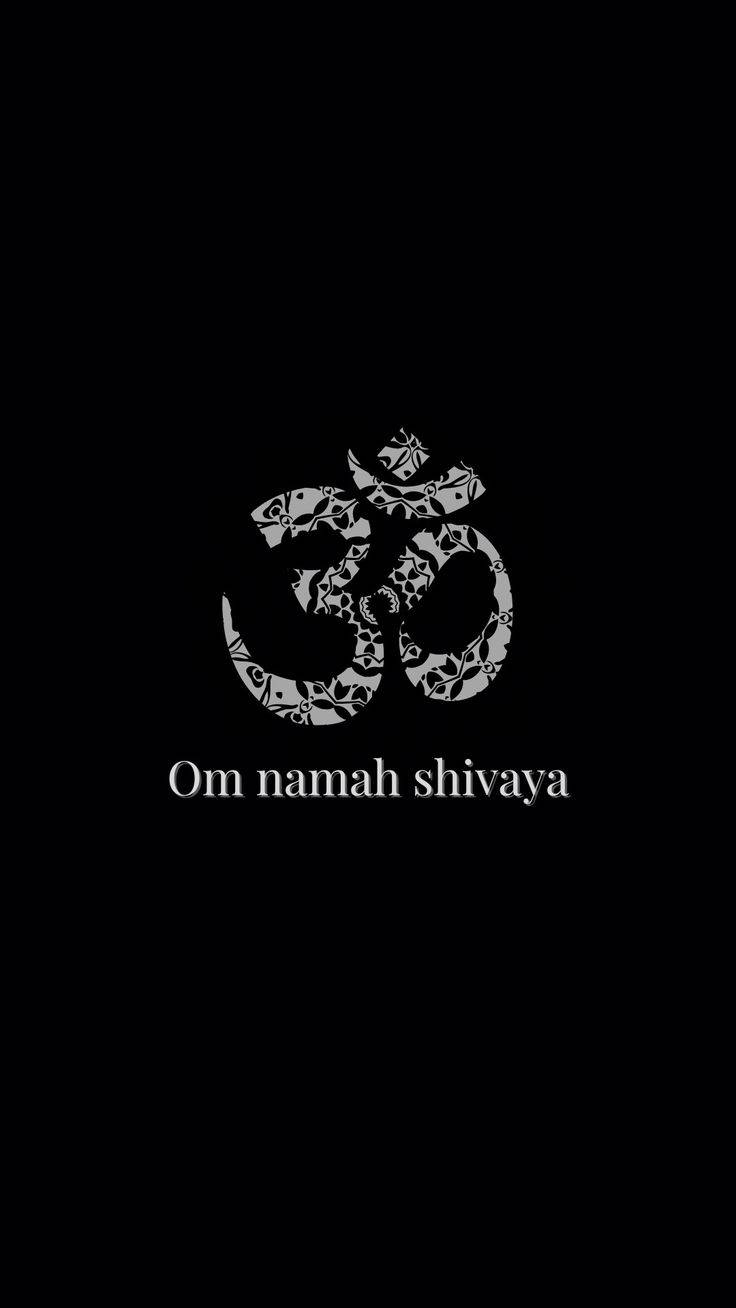 Om namah shivaya, Om symbol, black background, HD Phone Wallpaper