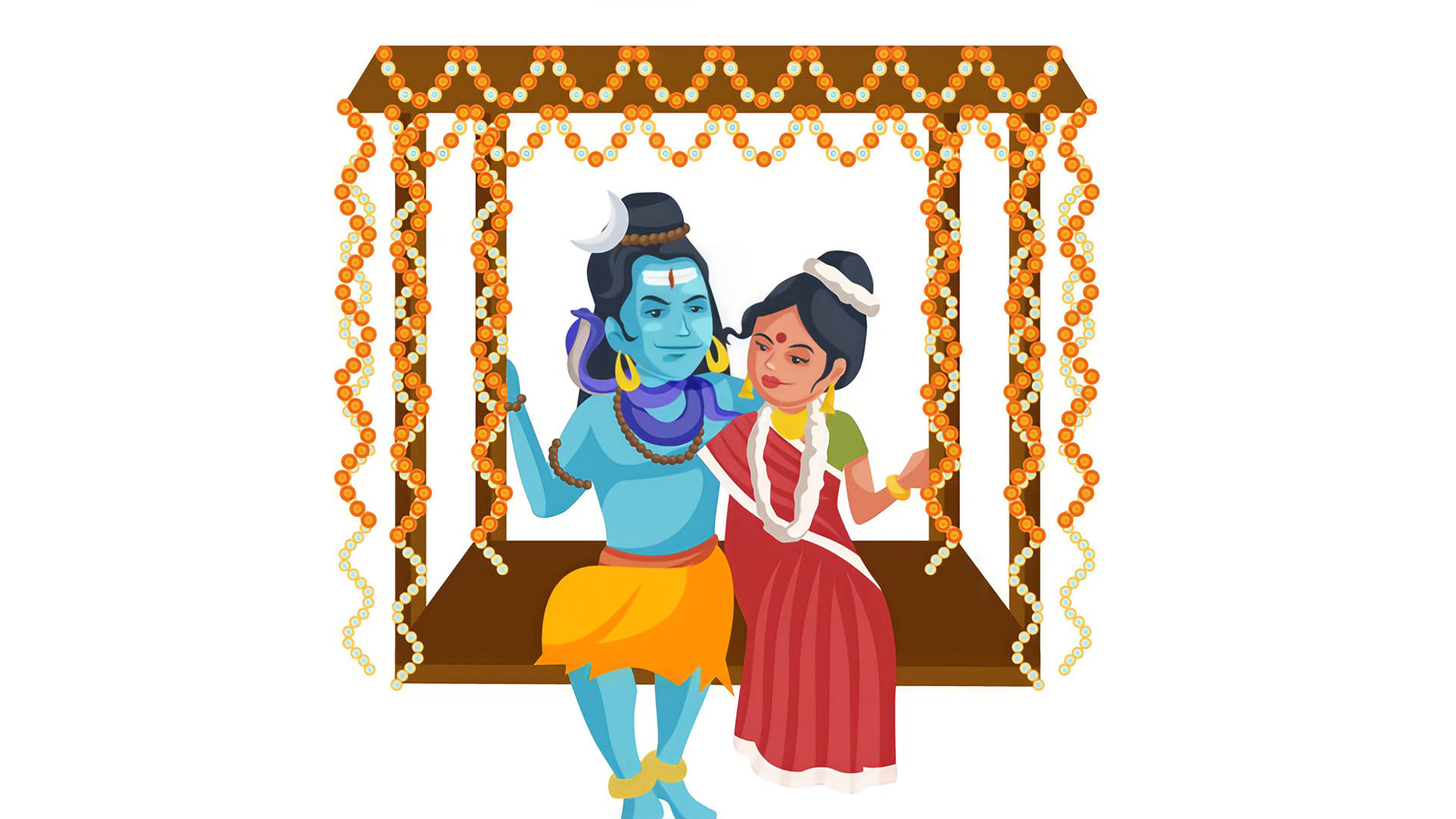 Shiva, Parvati, palanquin, Full HD Desktop Wallpaper