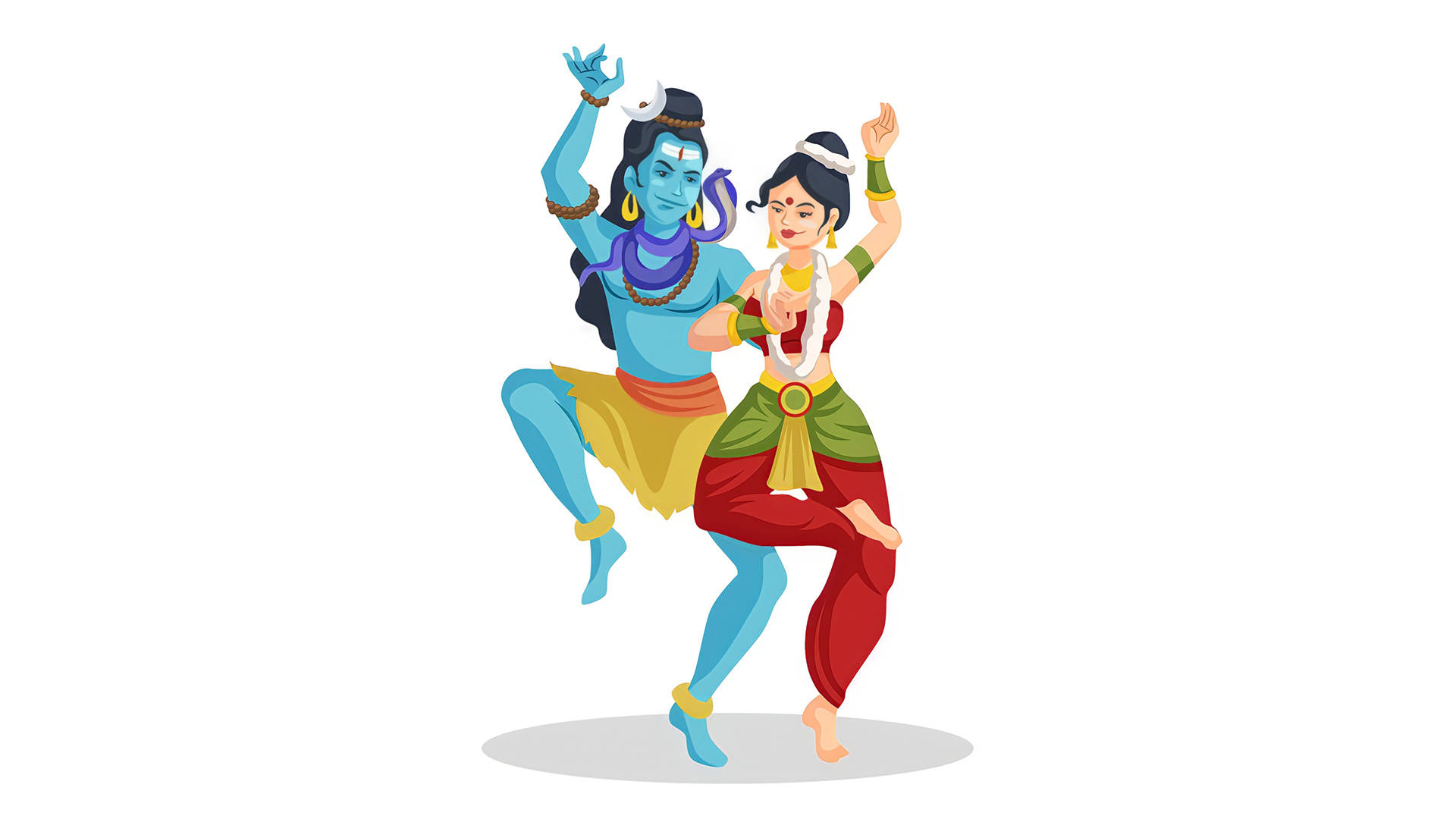 Shiva, Parvati, Traditional Hindu Dance, Full HD Desktop Wallpaper