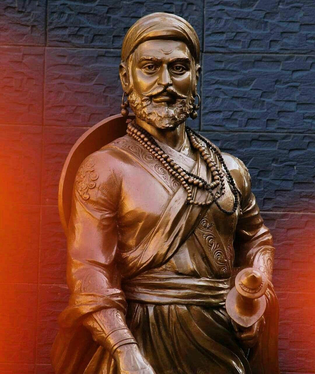 Shivaji Maharaj, bronze statue, bearded man, HD Phone Wallpaper
