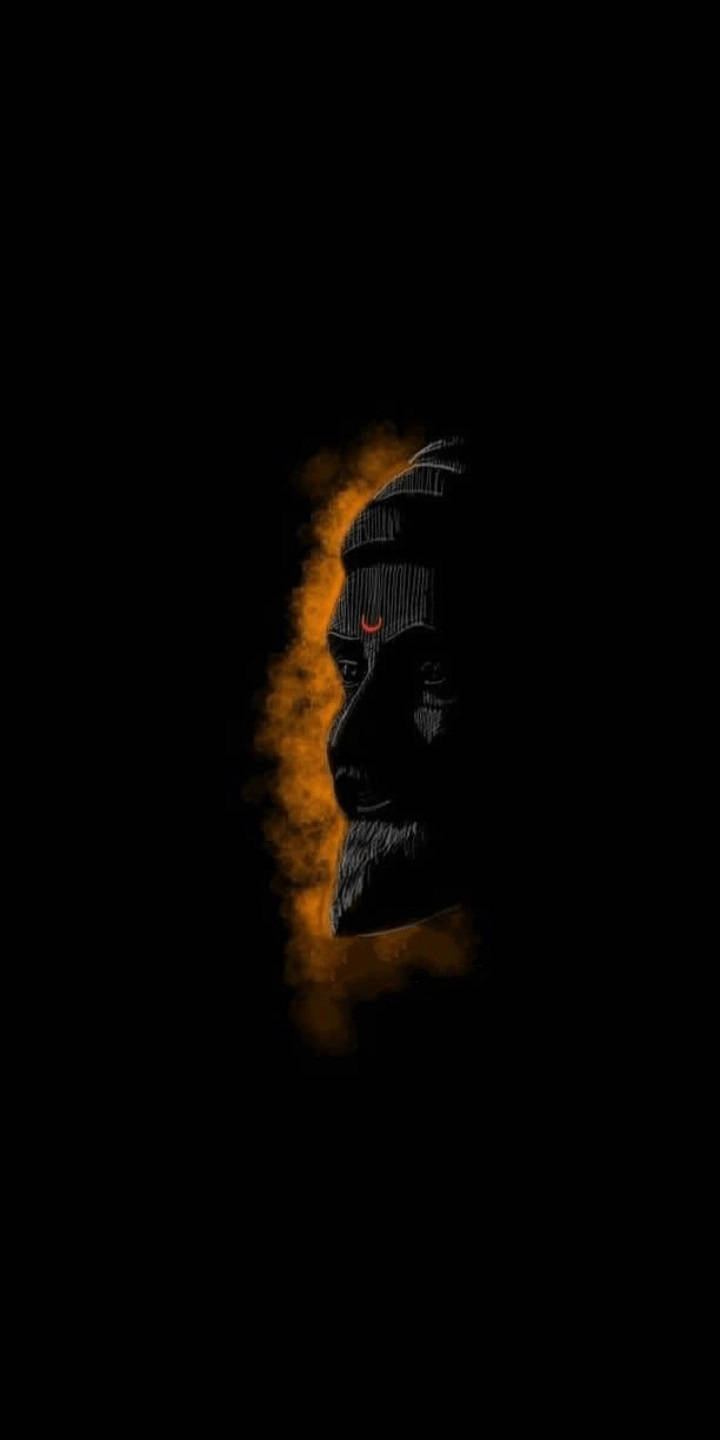 Shivaji Maharaj, orange aura, bearded man, HD Phone Wallpaper