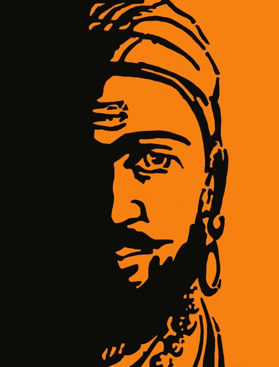 Shivaji Maharaj, orange, black, HD Phone Wallpaper