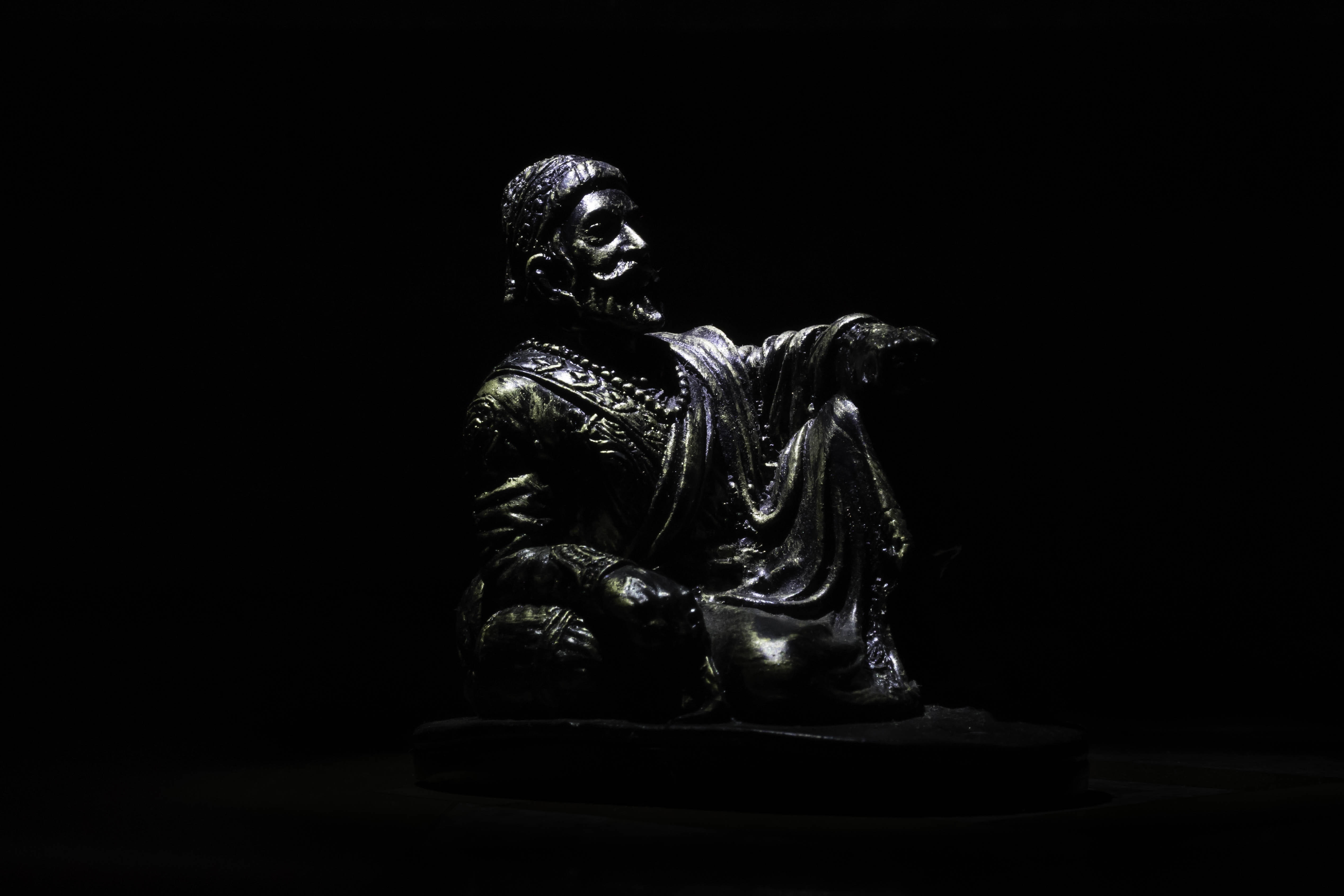 Shivaji Maharaj, statue, bearded man, 4K Desktop Wallpaper