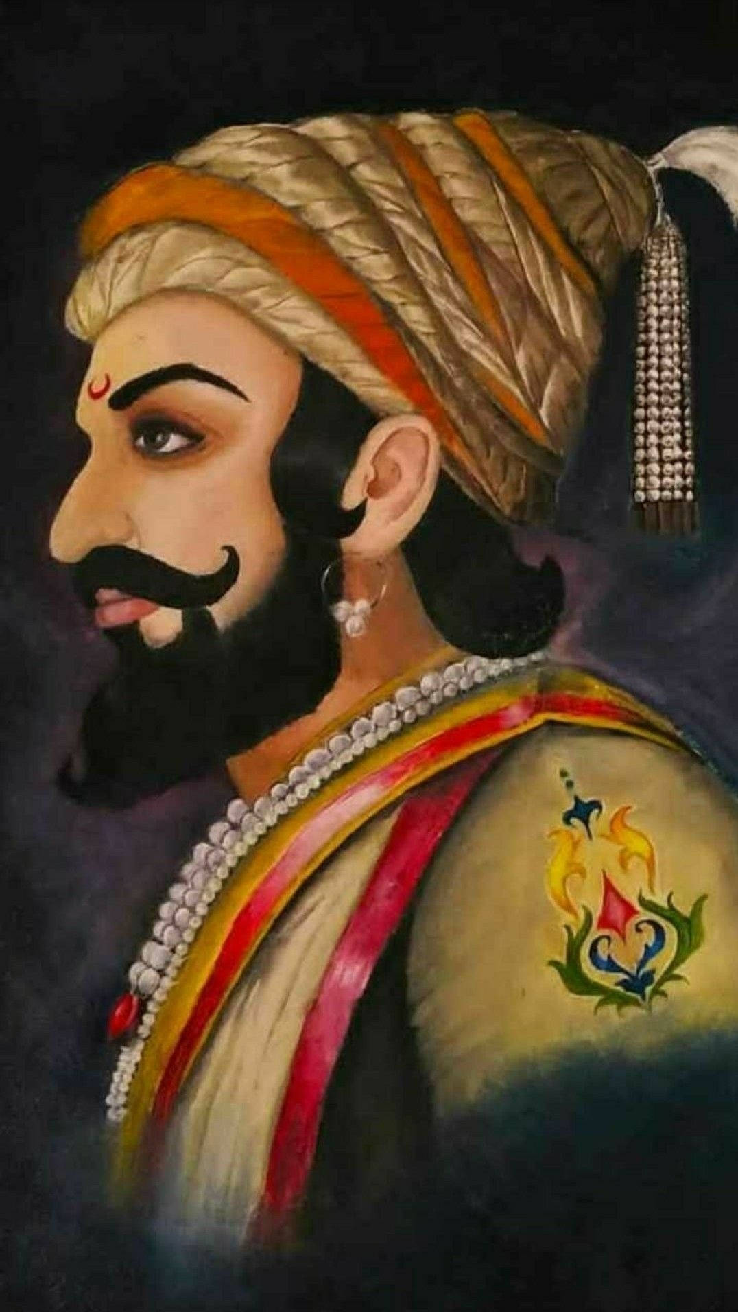 Shivaji Maharaj, black beard, ornate turban, HD Phone Wallpaper
