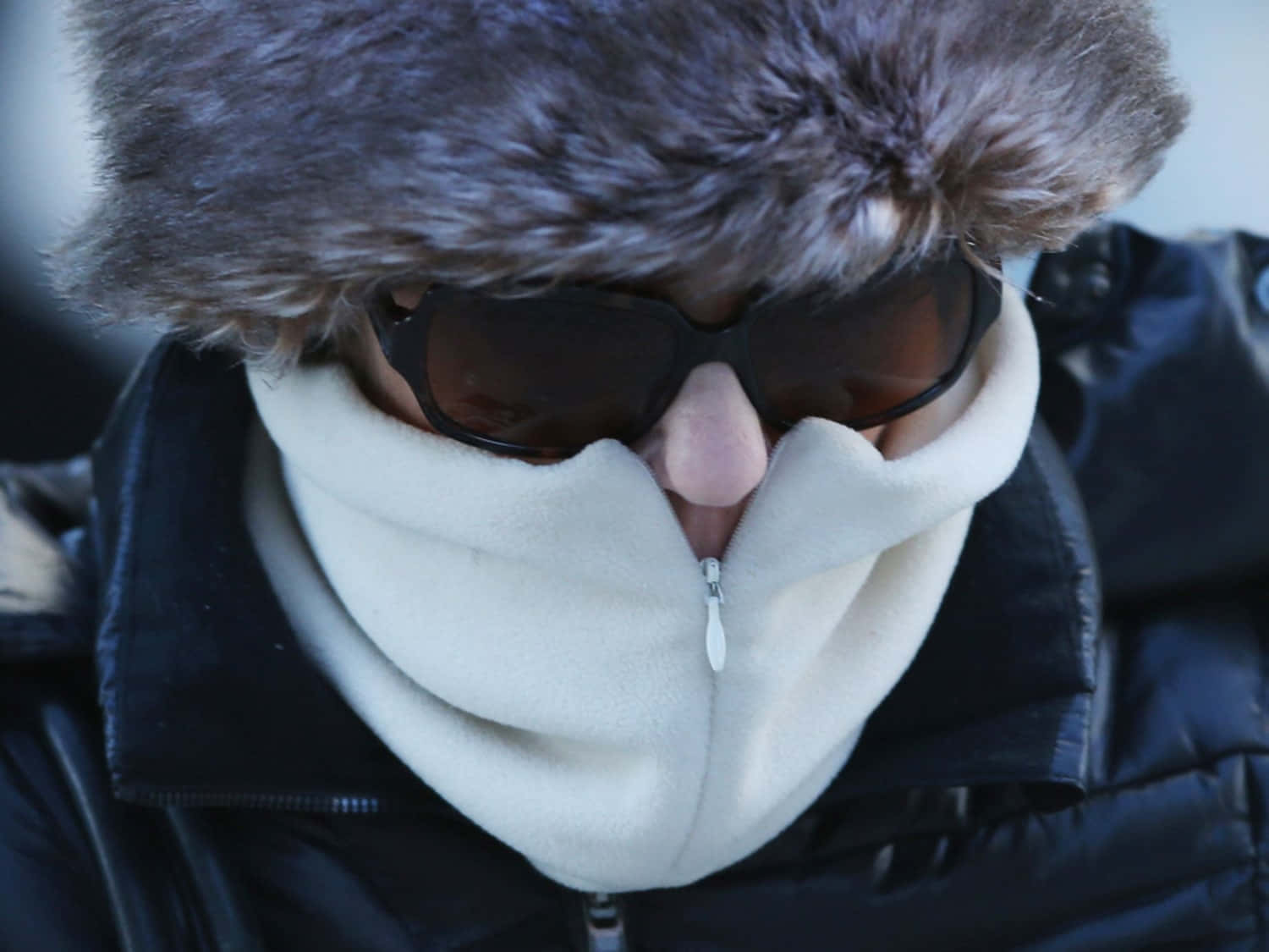 Shivering, winter gear, fur hat, HD Desktop Wallpaper
