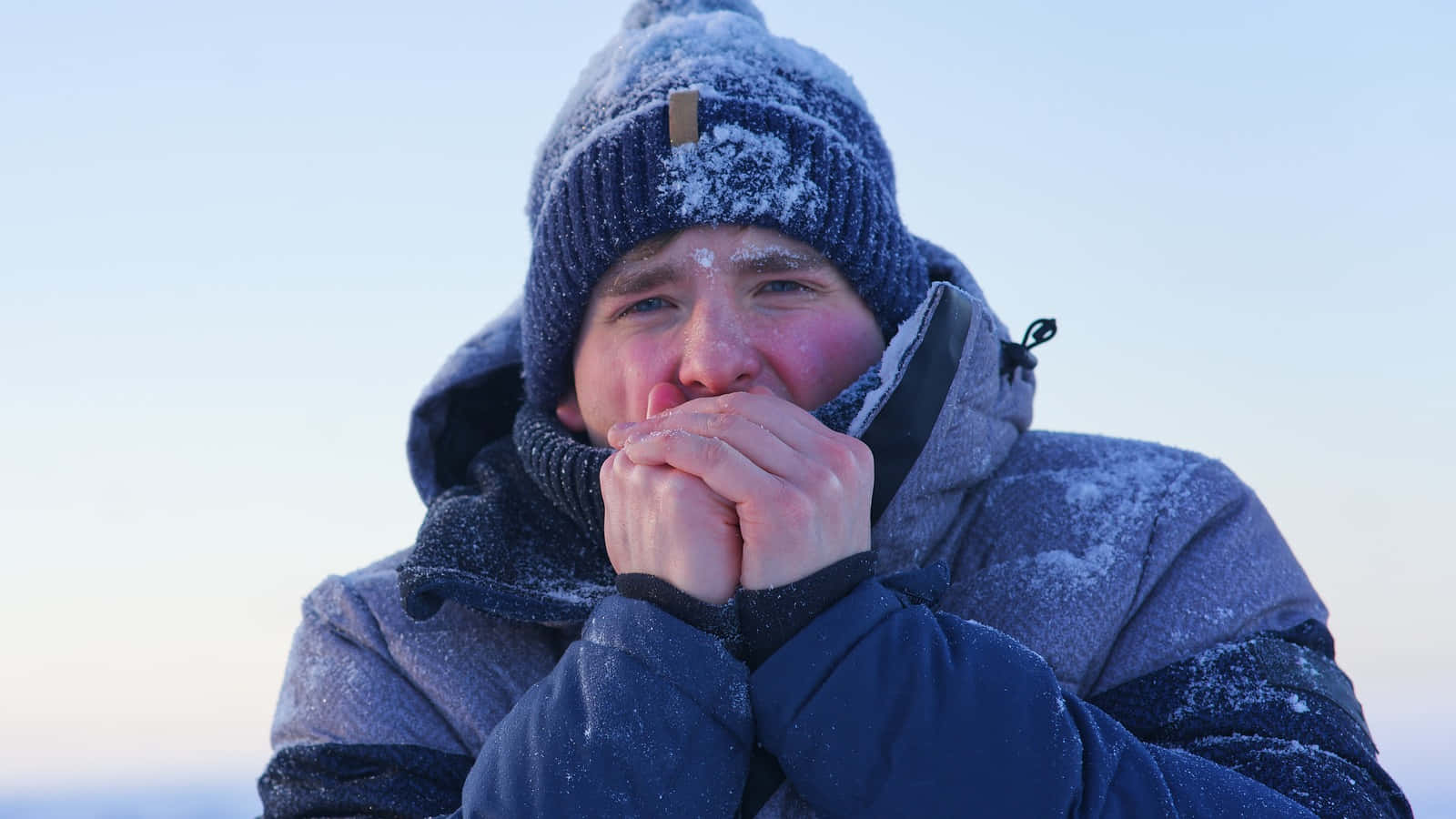 Shivering Man, snow, winter gear, HD Desktop Wallpaper
