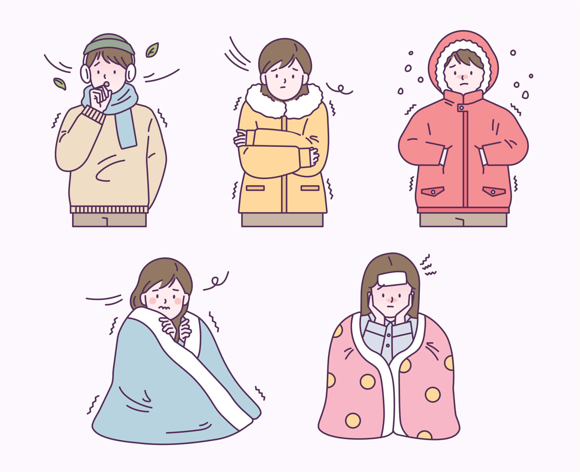 Shivering, winter clothes, blankets, Full HD Desktop Wallpaper