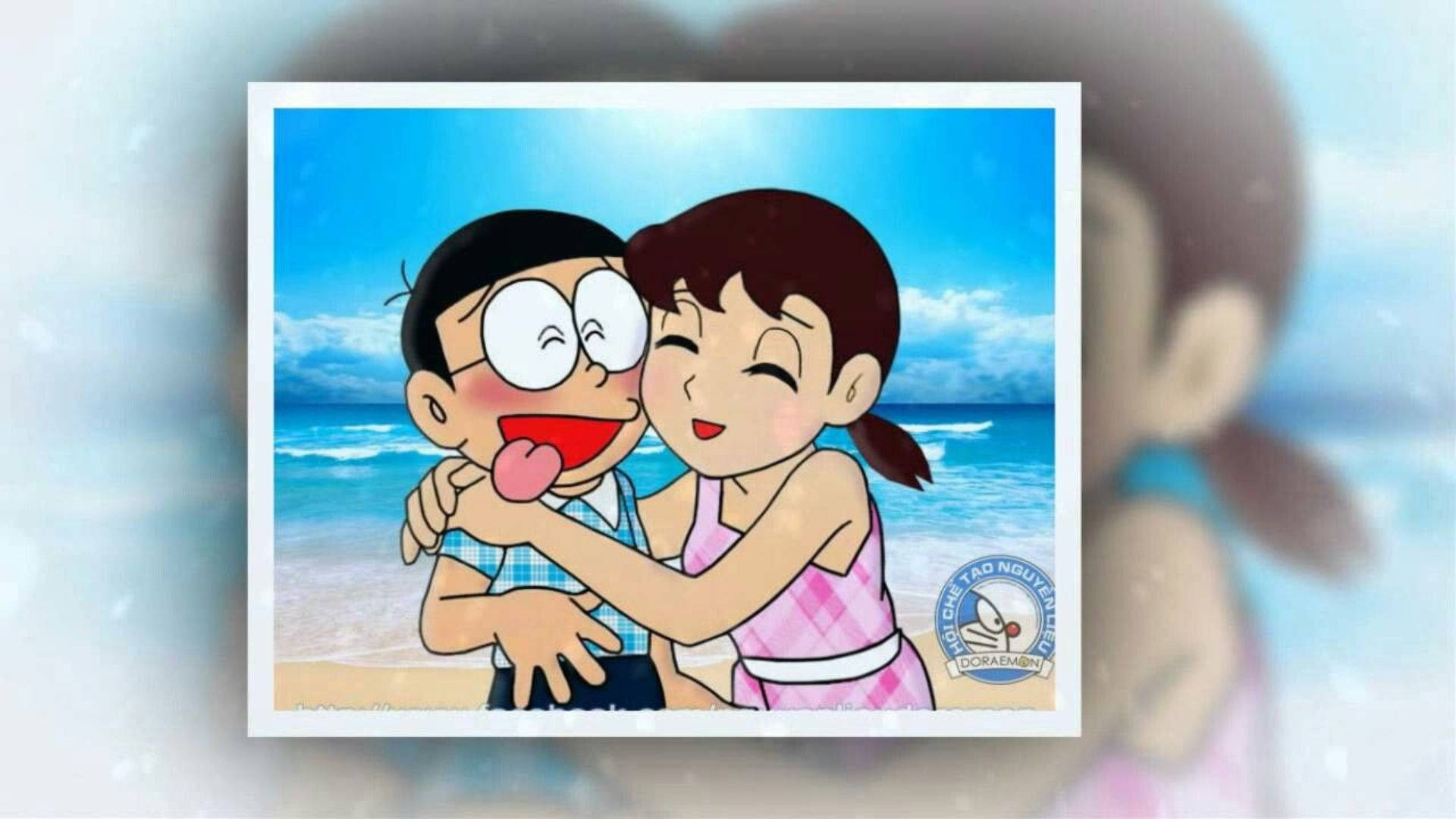Shizuka Doraemon, beach, sunny beach, Full HD Desktop Wallpaper